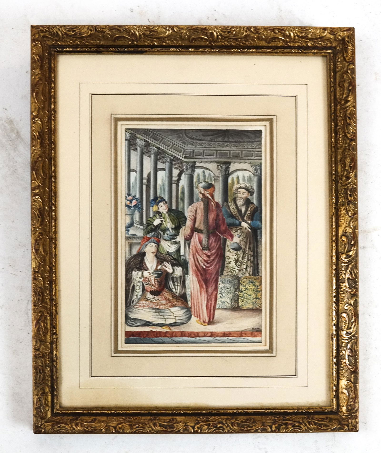Period Orientalist Interior Watercolor (1 of 3)