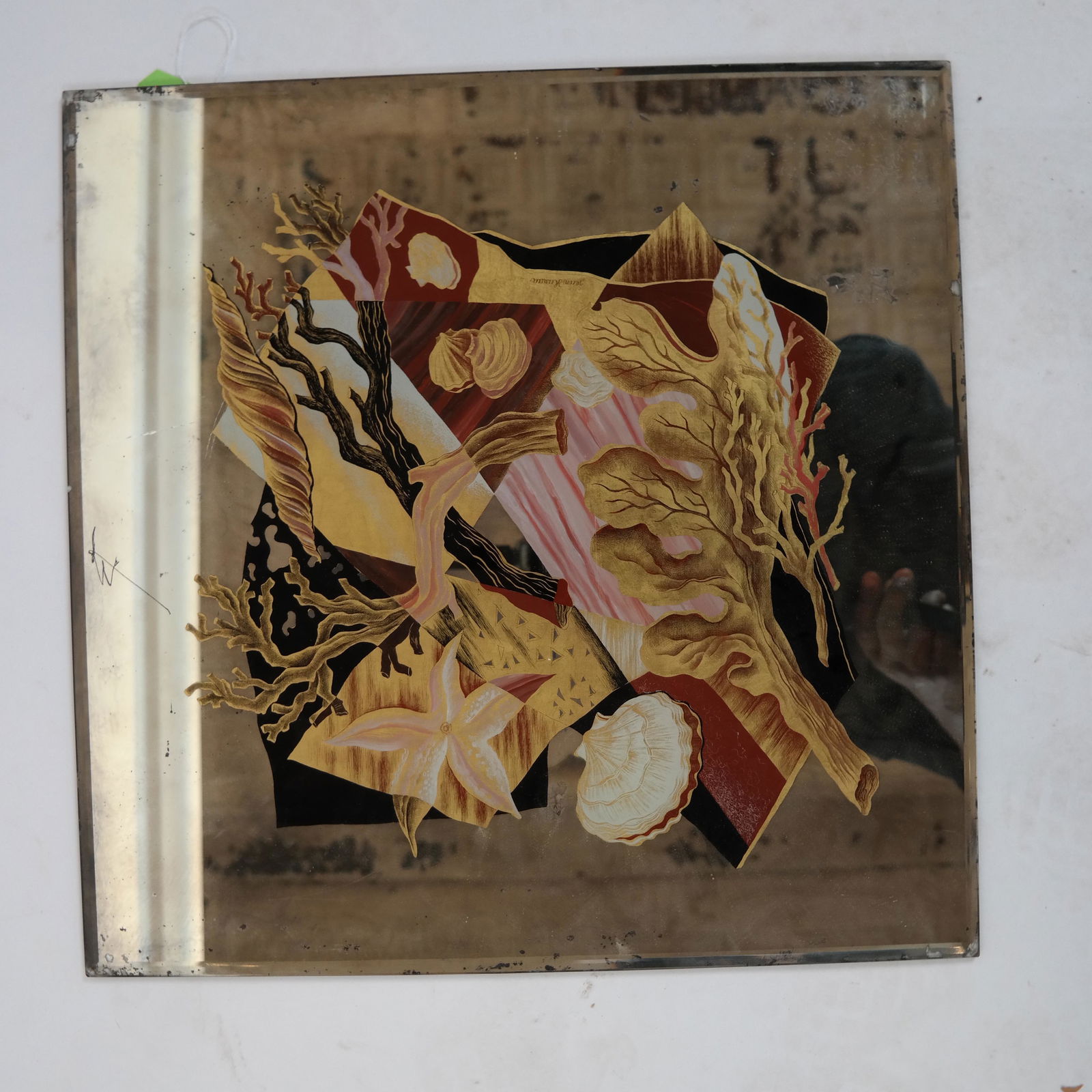 Decorated Beveled Glass Mirror Top Only (1 of 3)