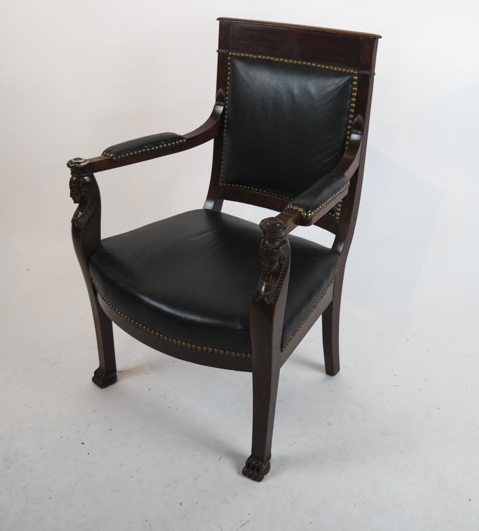Empire-Style Sphinx Motif Arm Chair (1 of 6)