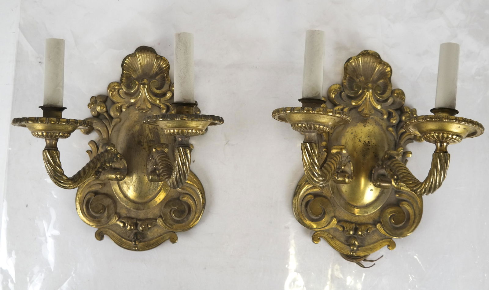 Pair Antique American Bronze Sconces (1 of 6)