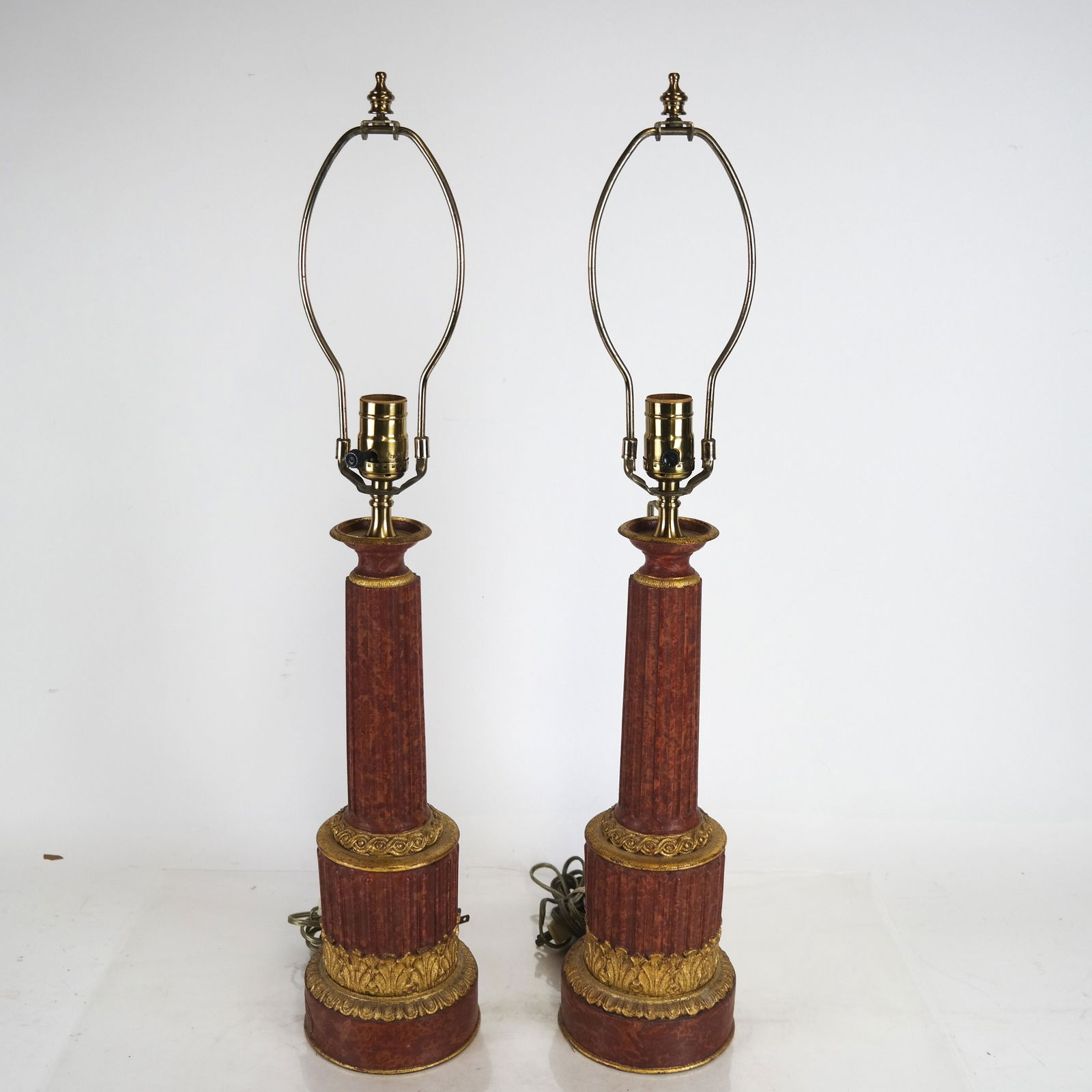Pair Louis-Philippe Parcel Gilt Lamps (1 of 5)