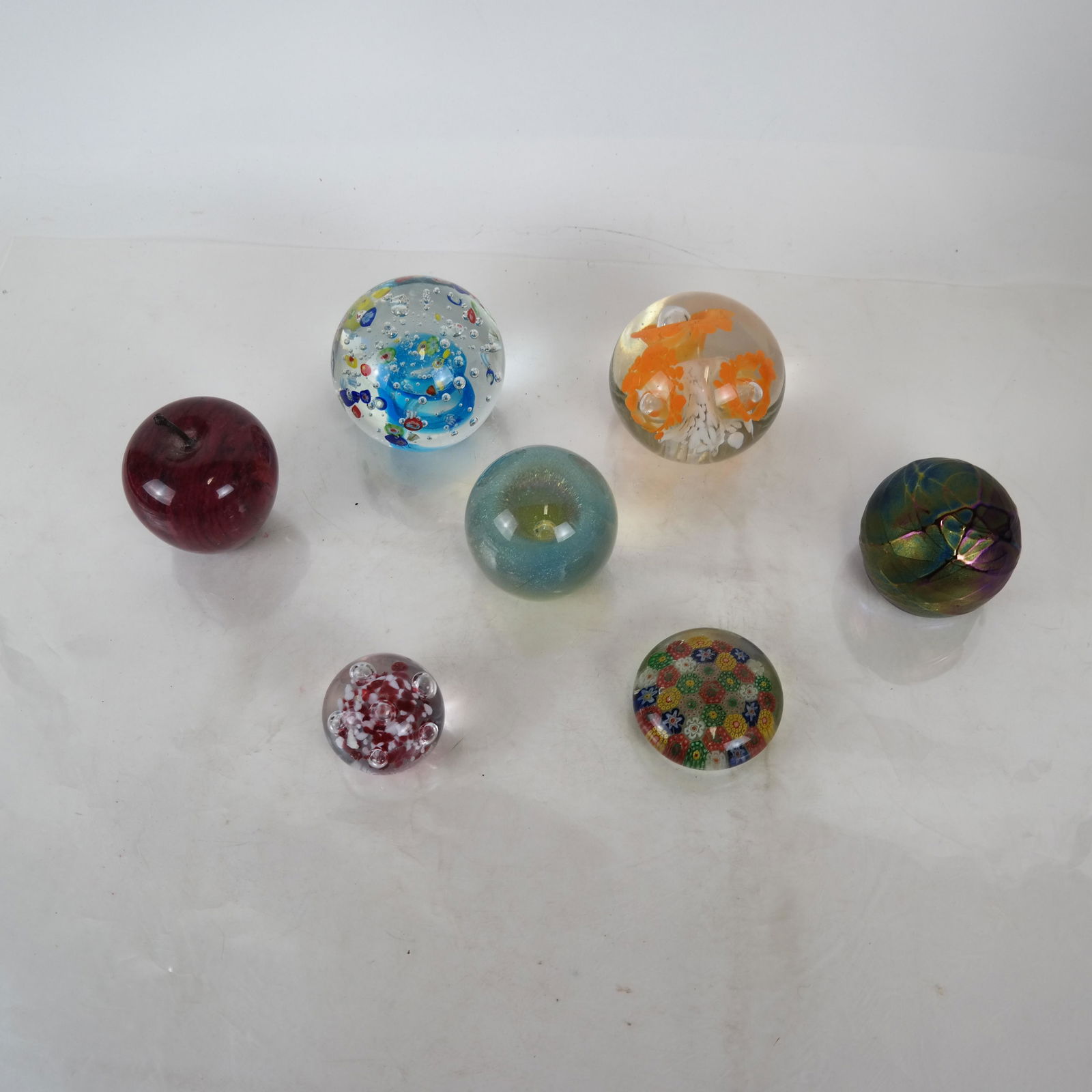 Group of Seven Crystal Paperweights (1 of 10)