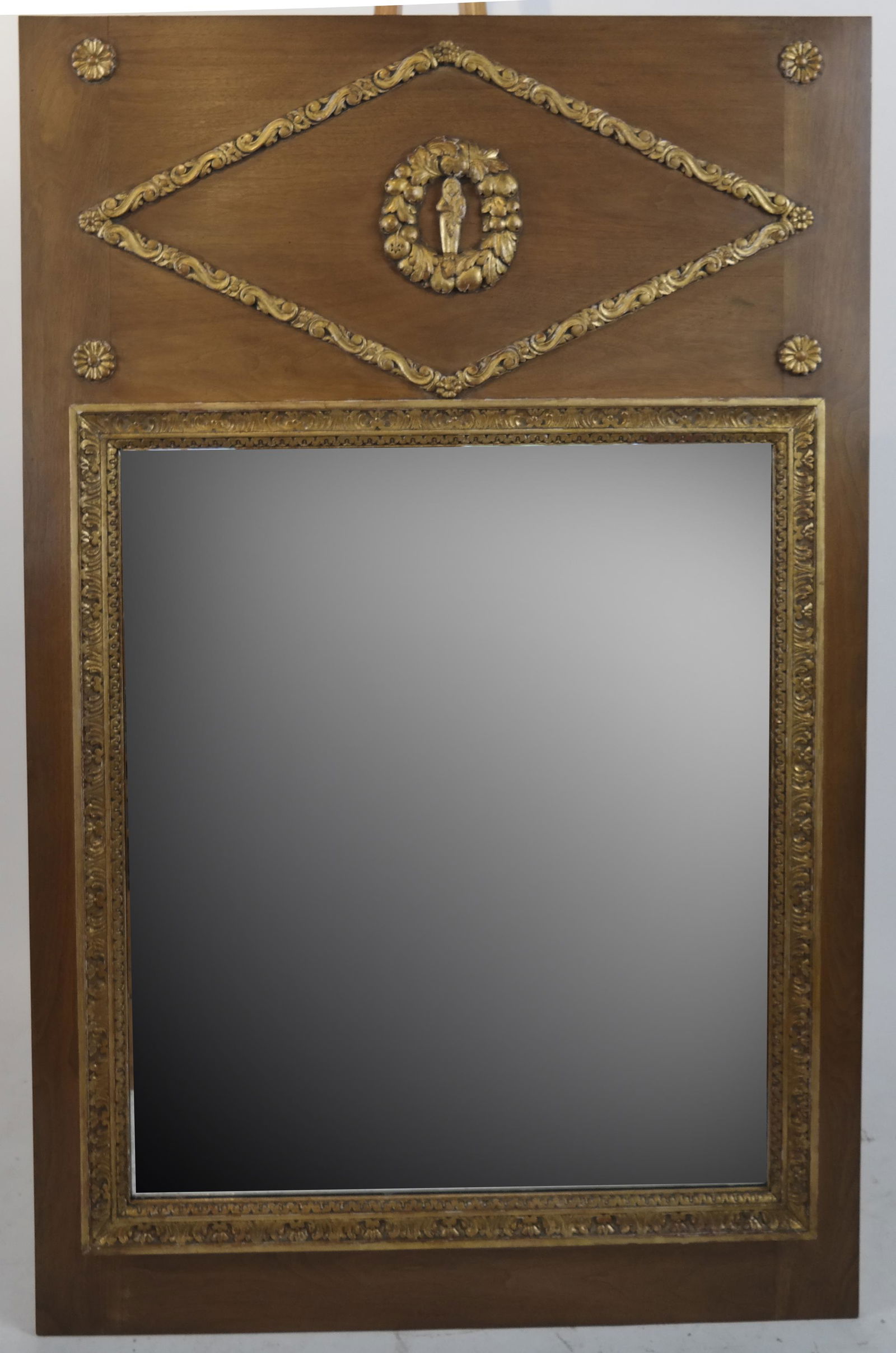 Empire-Style Partial Gilt Trumeau Mirror (1 of 4)