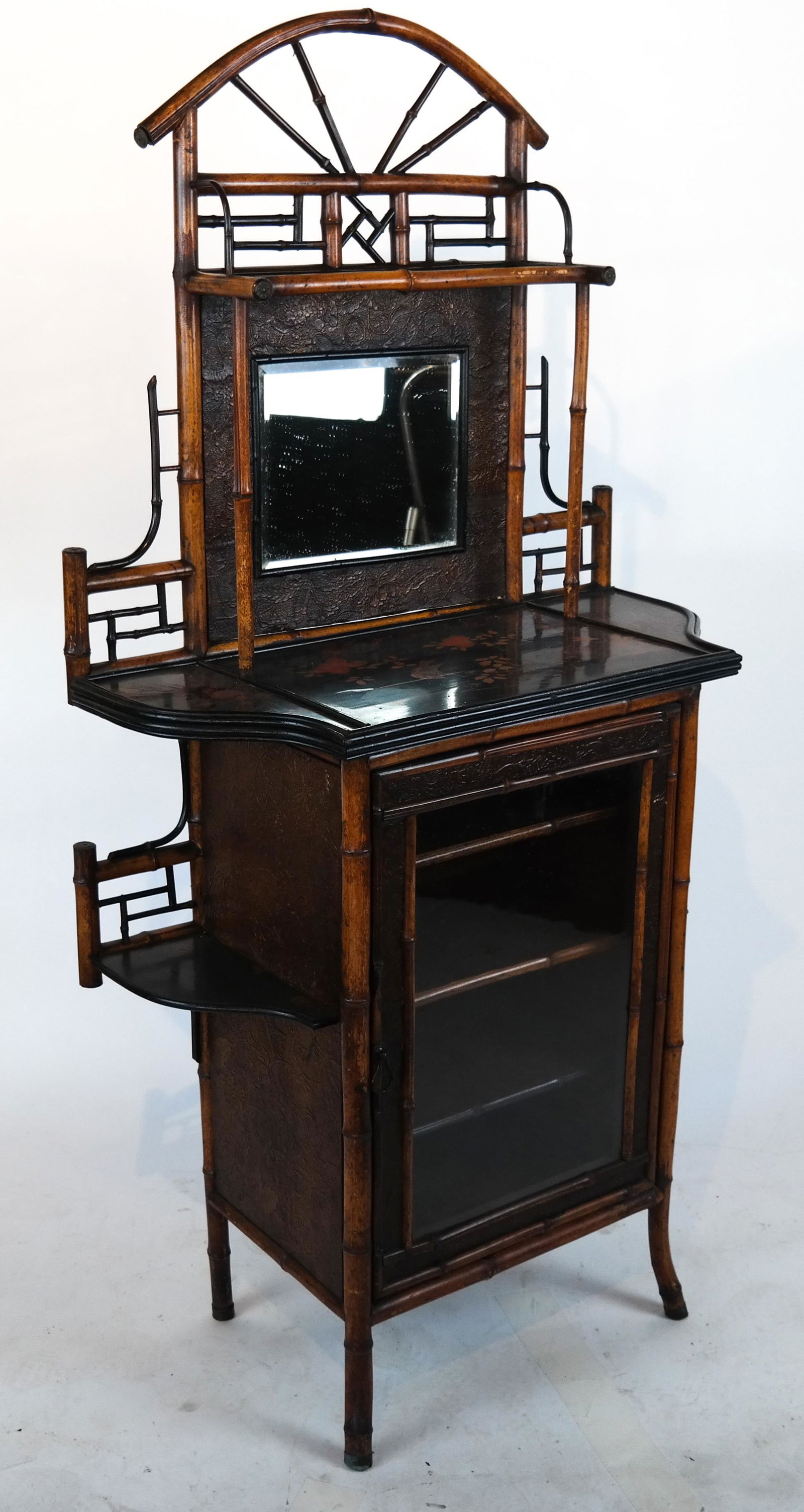 Japanese Lacquer Bamboo Etagere (1 of 6)