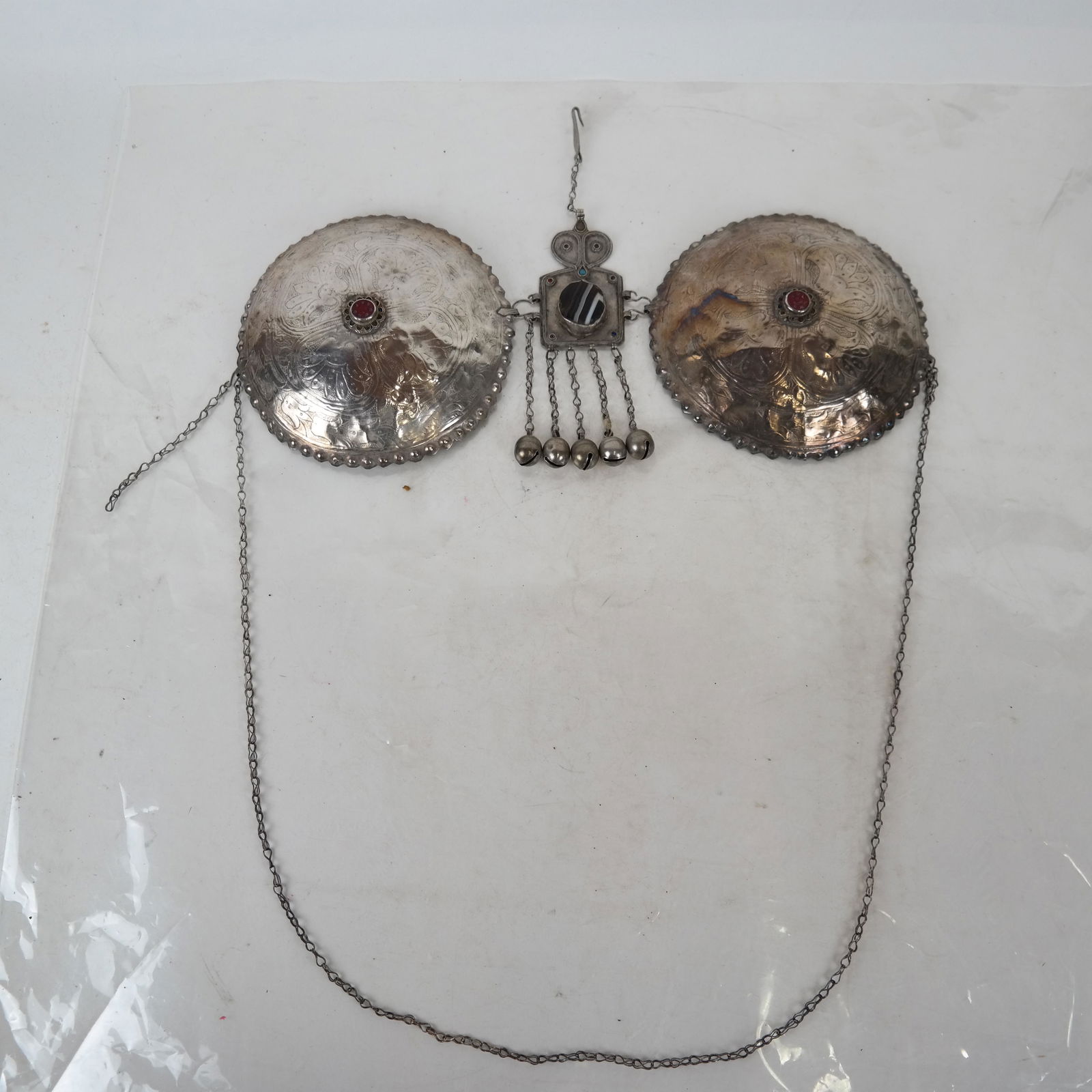 Tibetan Silver Bra-Style Breastplate (1 of 8)