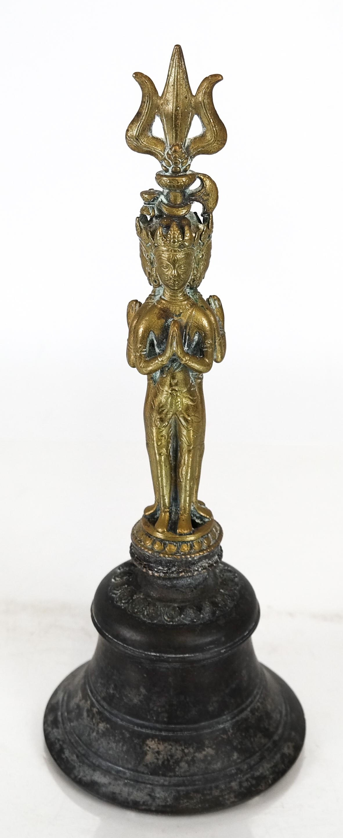 Bronze Bell with Brass Deity Handle (1 of 6)