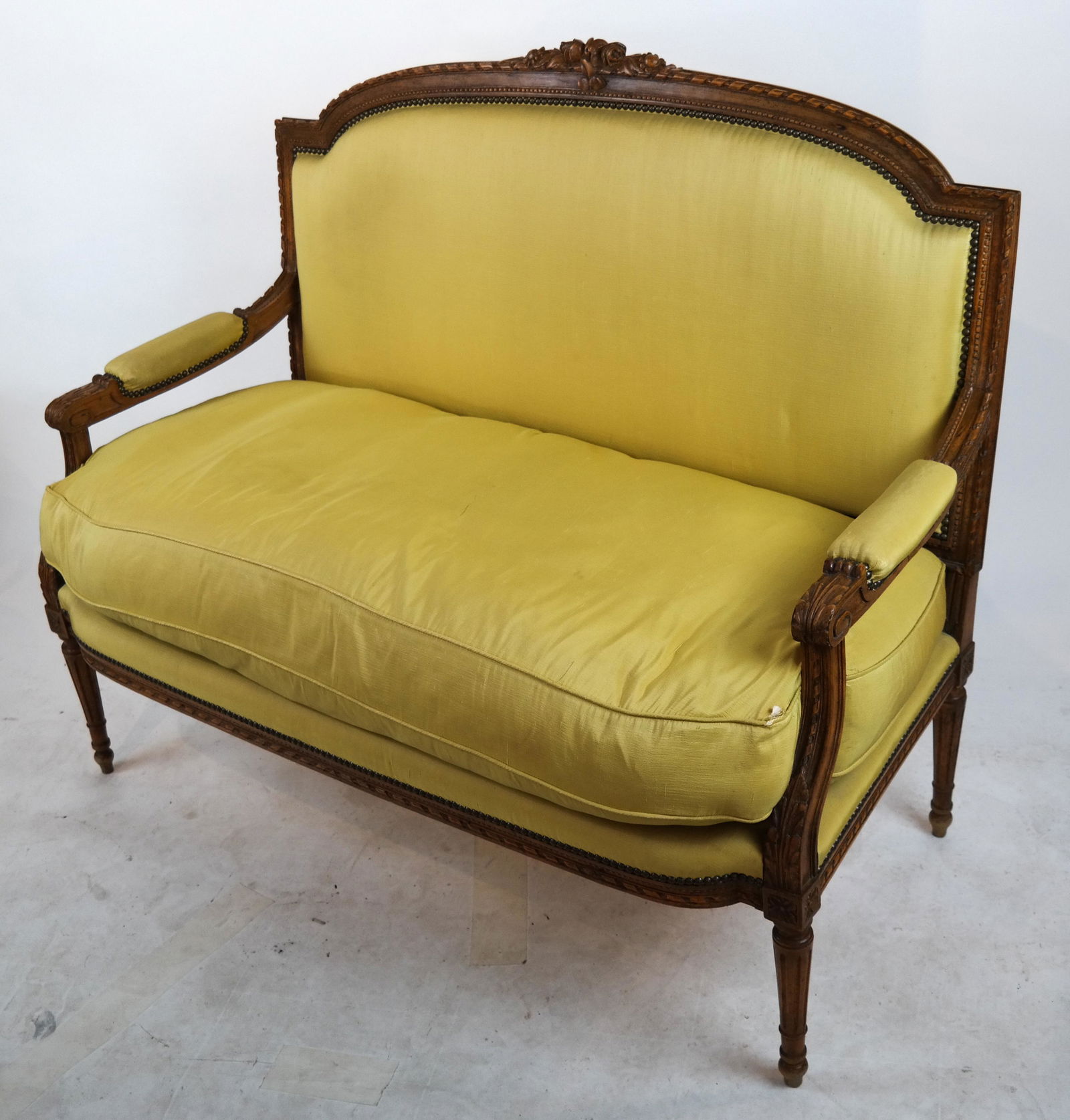Antique French Carved Settee (1 of 7)