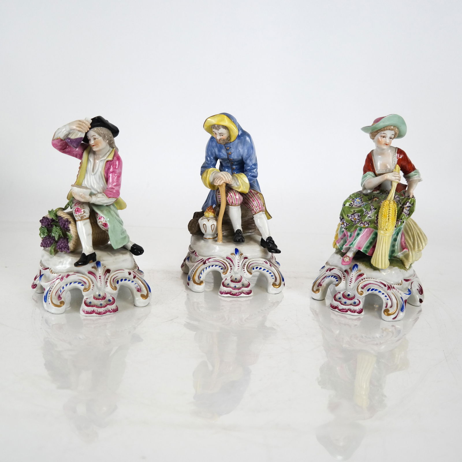 3 Dresden Saxony Porcelain Figurines (1 of 6)