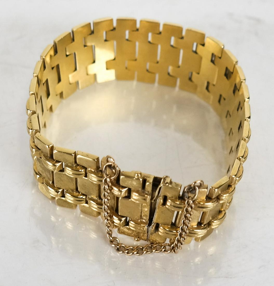 18K Gold Danish Bar Link Bracelet, 32 DWT (1 of 3)