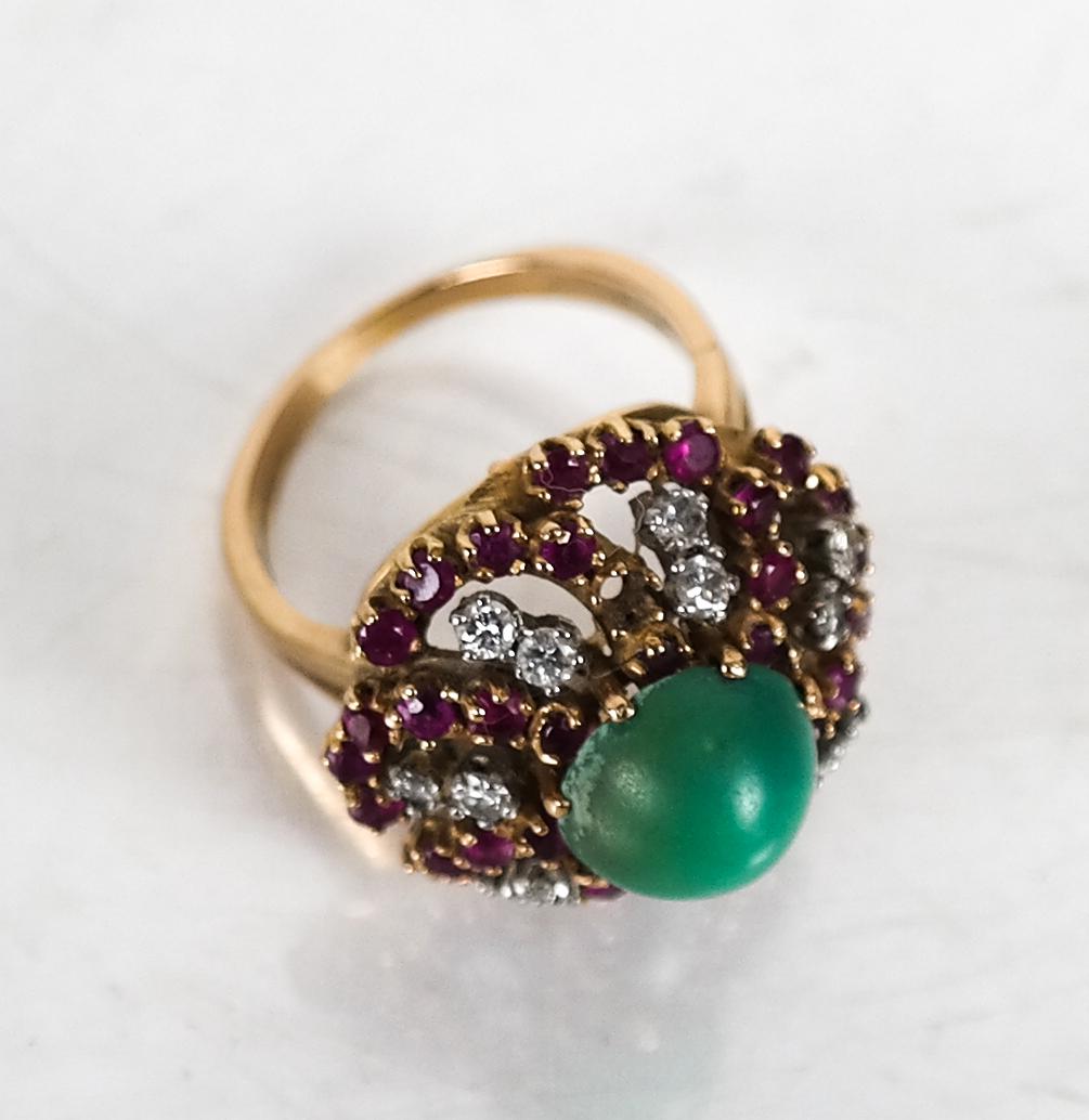 18K Gold, Ruby and Diamond Ring (1 of 4)