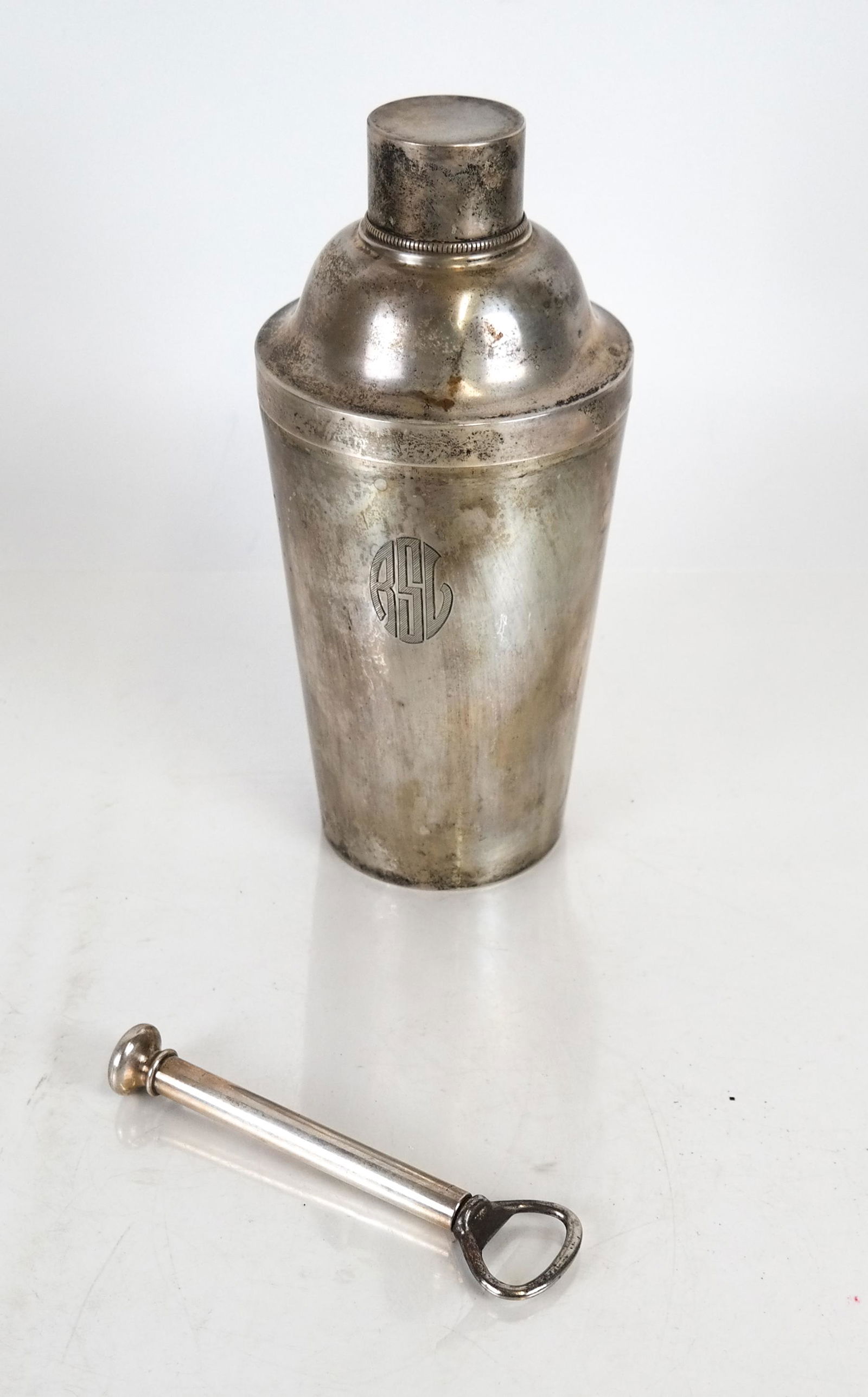 Sterling Silver Cocktail Shaker & Corkscrew (1 of 6)