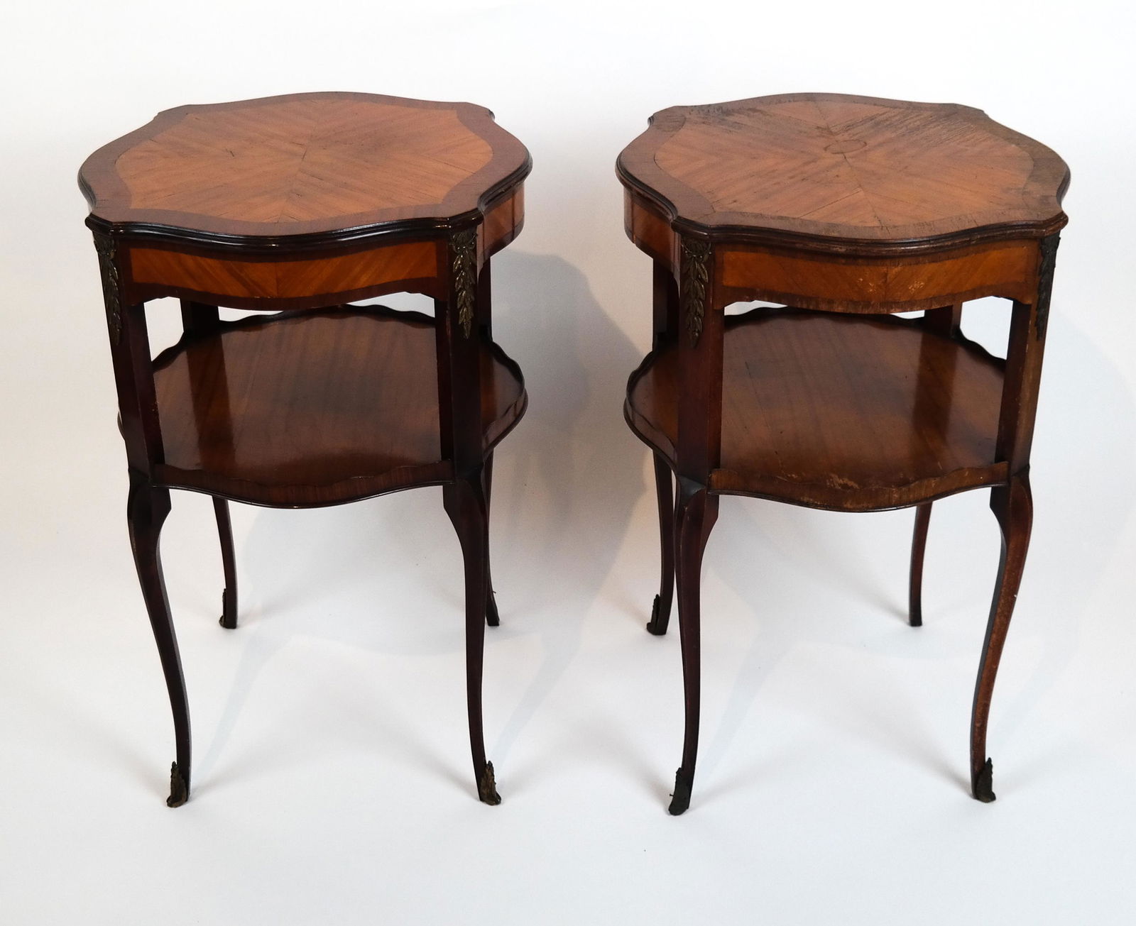 Pair of Inlaid Two-Tier Tables (1 of 8)