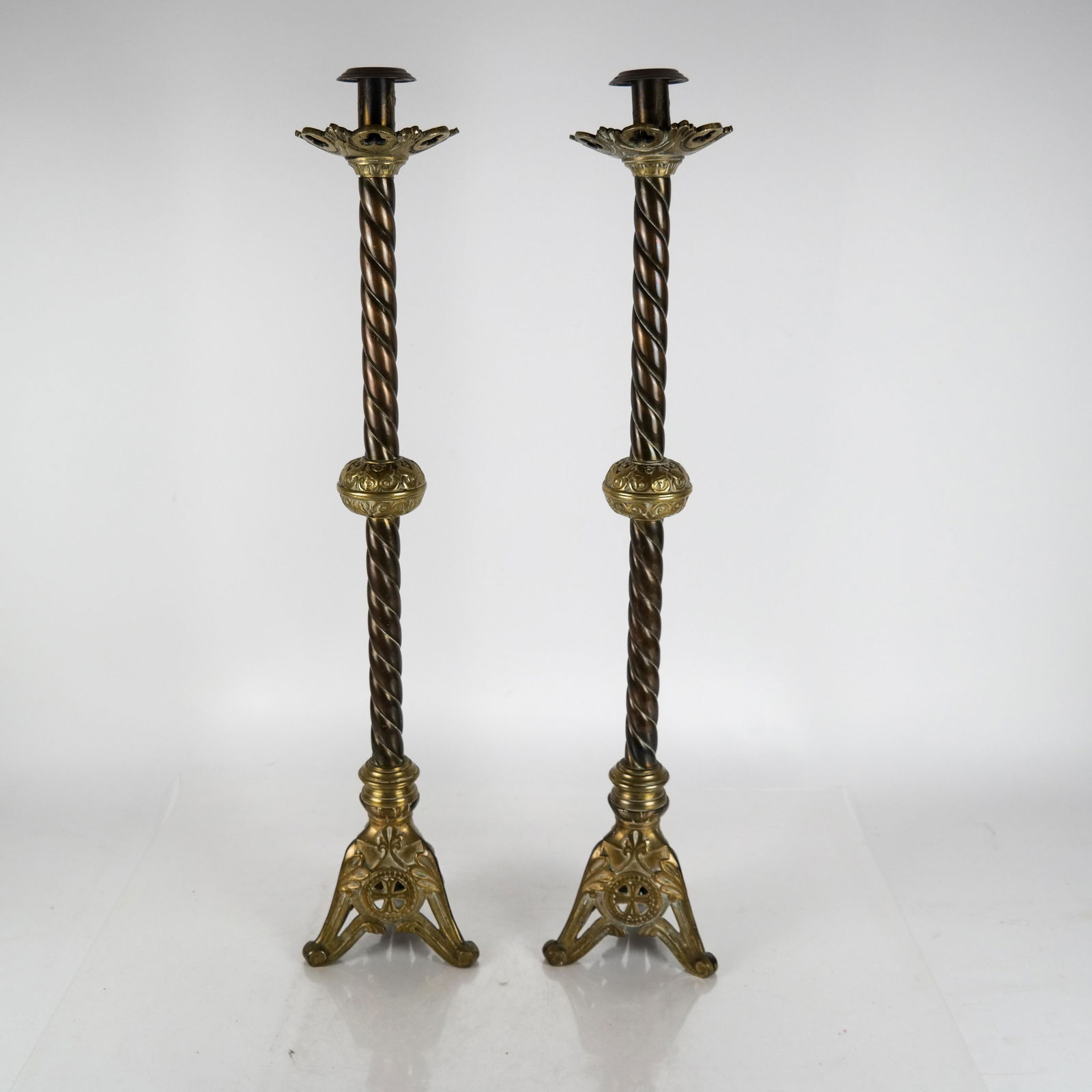 Pair Gothic Twist Candlesticks (1 of 7)