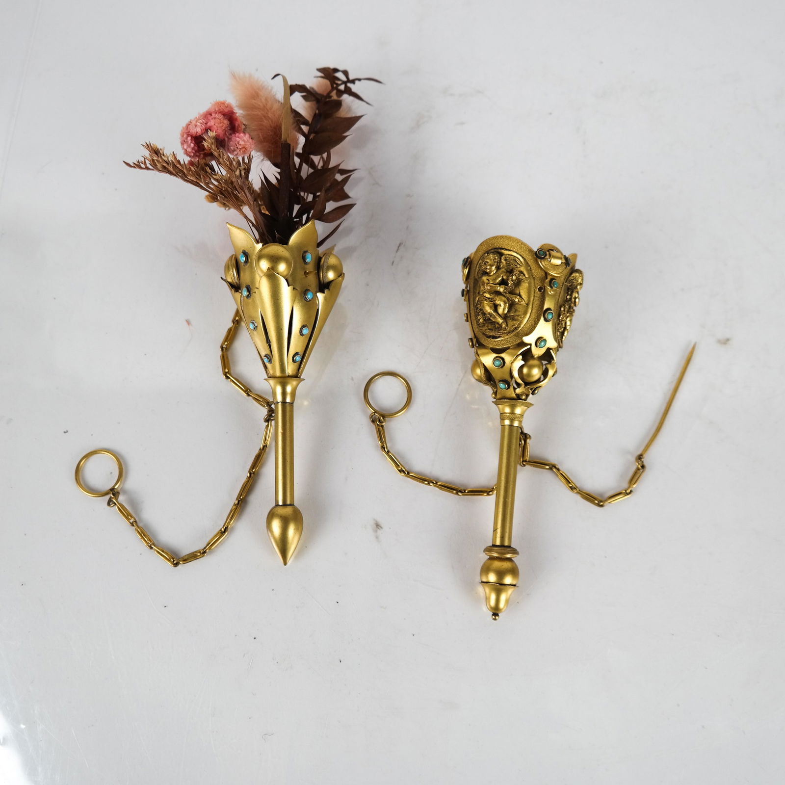Two 19th C. "Tussie Mussie" Posey Holders (1 of 4)