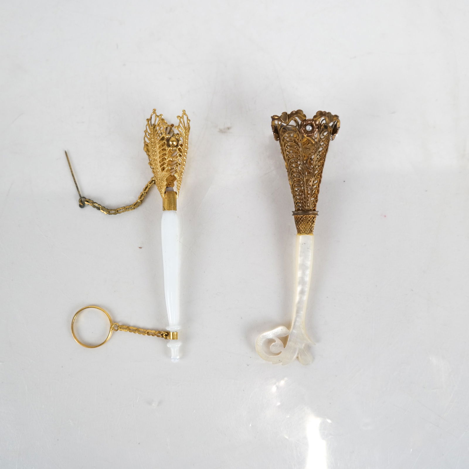 Two 19th C. Filigree "Tussie Mussie" Posey Holders (1 of 4)