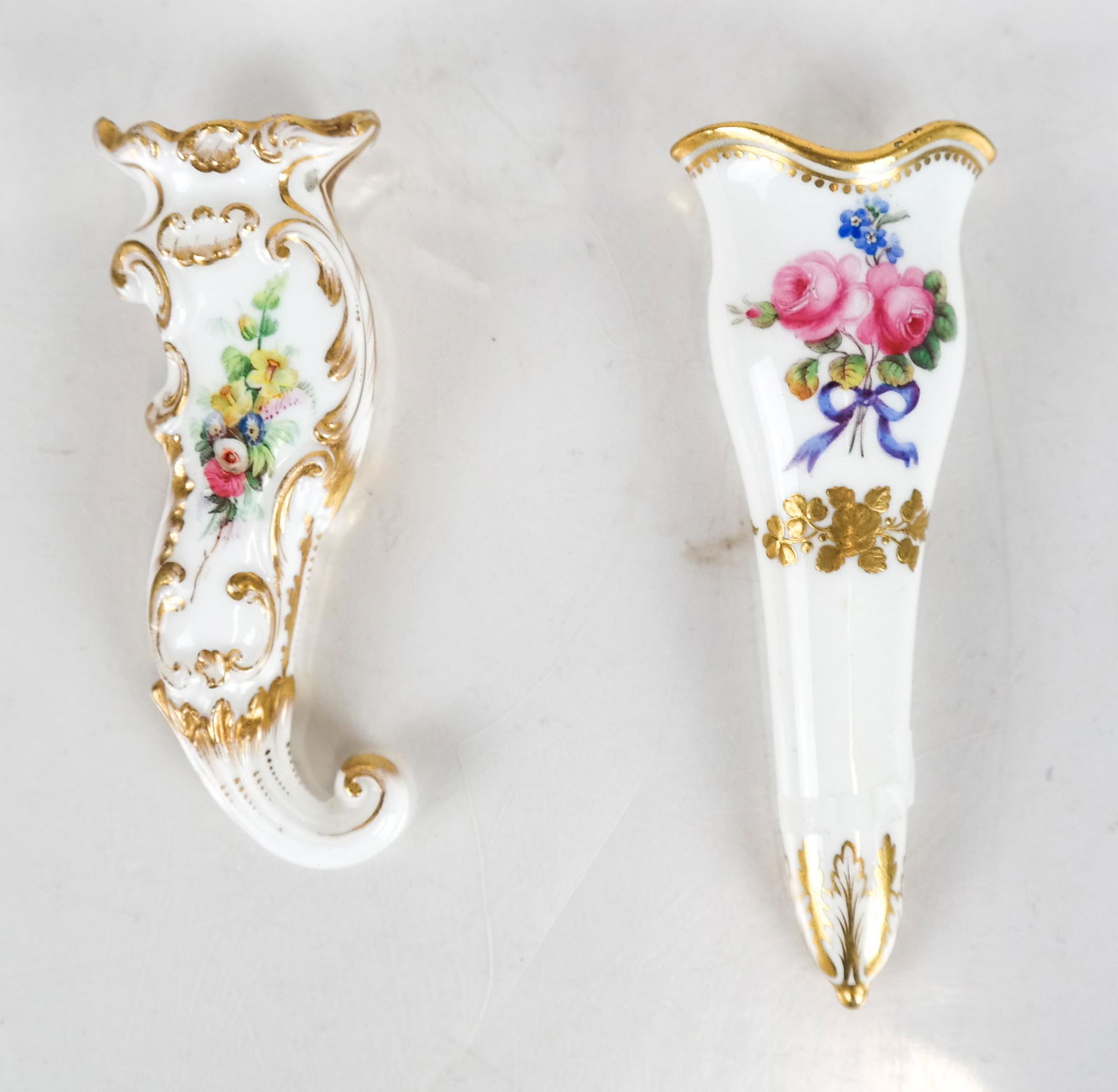 (2)19th C. Porcelain "Tussie Mussie" Posey Holders (1 of 4)