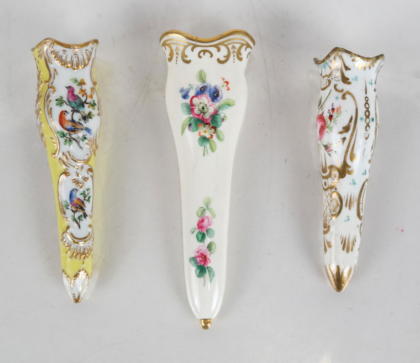 (3)19th C. Porcelain "Tussie Mussie" Posey Holders (1 of 5)