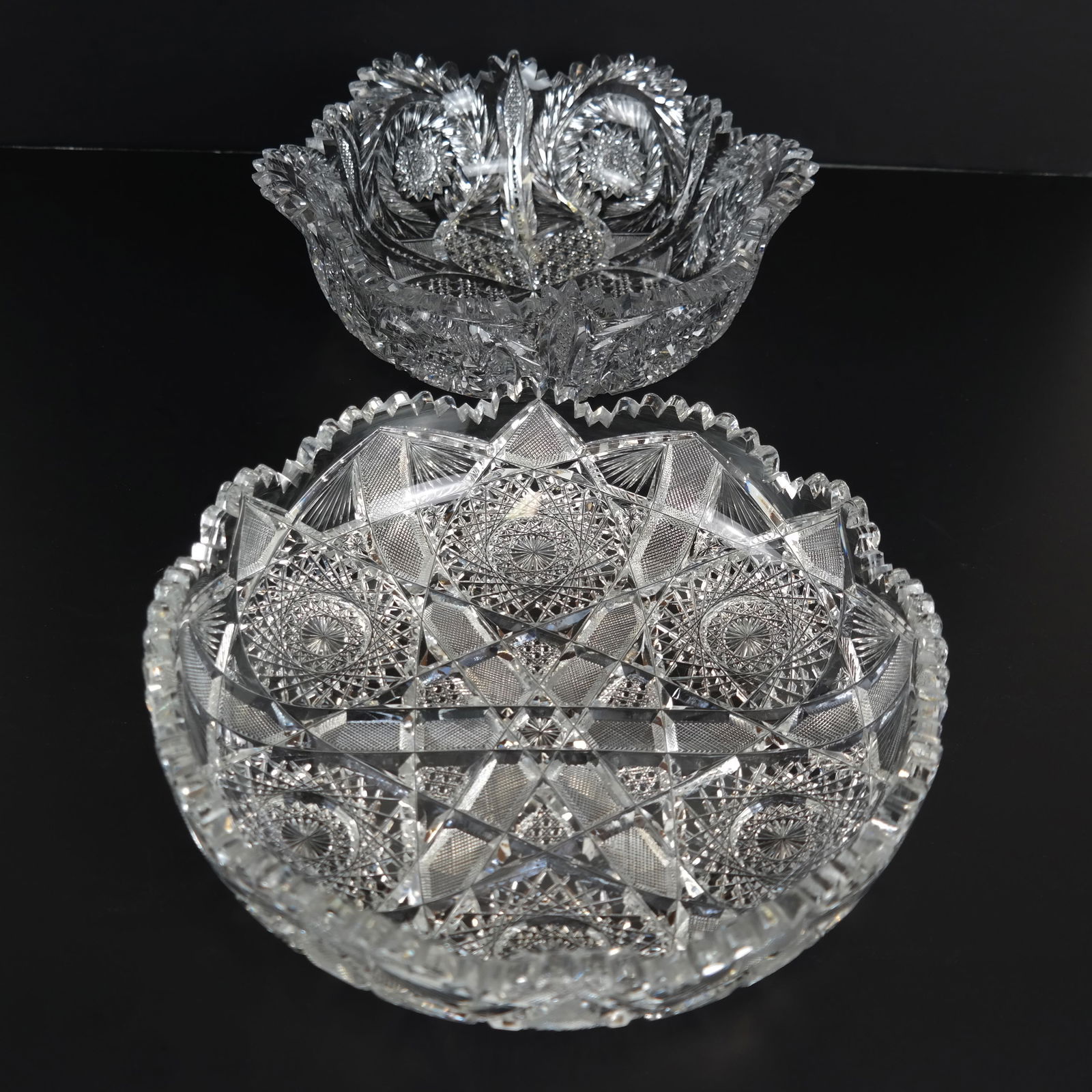Two Brilliant Cut Crystal Bowls (1 of 9)