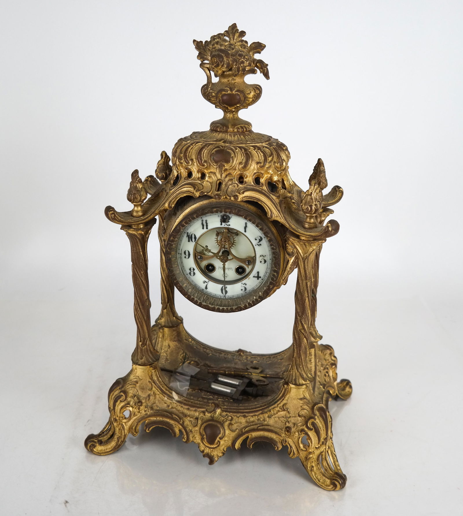 French Ornate Bronze Mantel Clock (1 of 8)