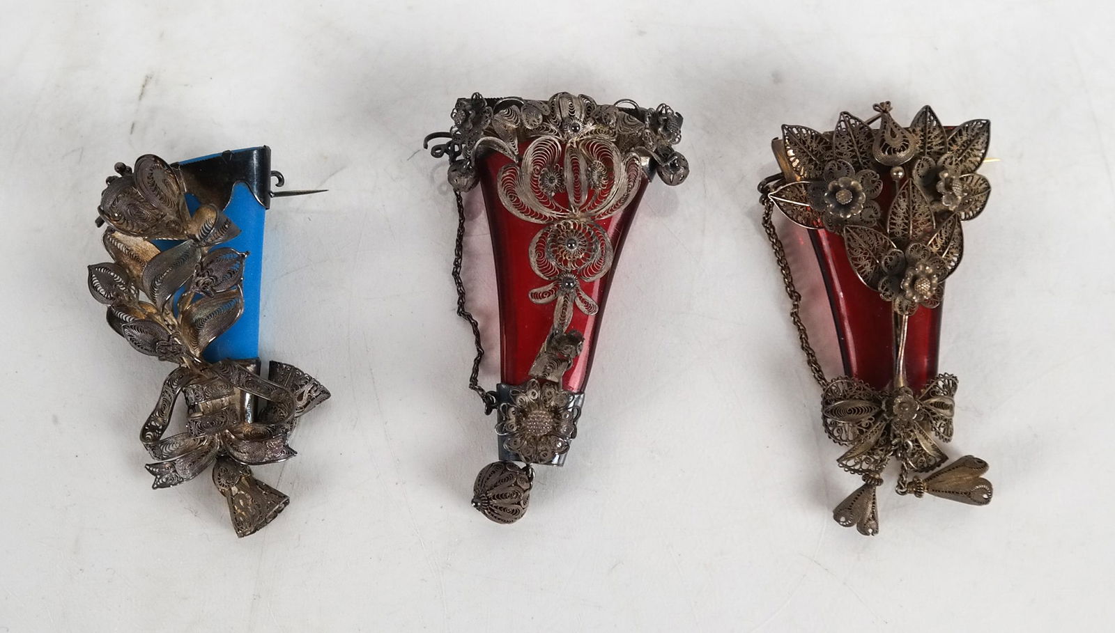 19th C. Silver "Tussie Mussie" Posey Holders (3) (1 of 5)