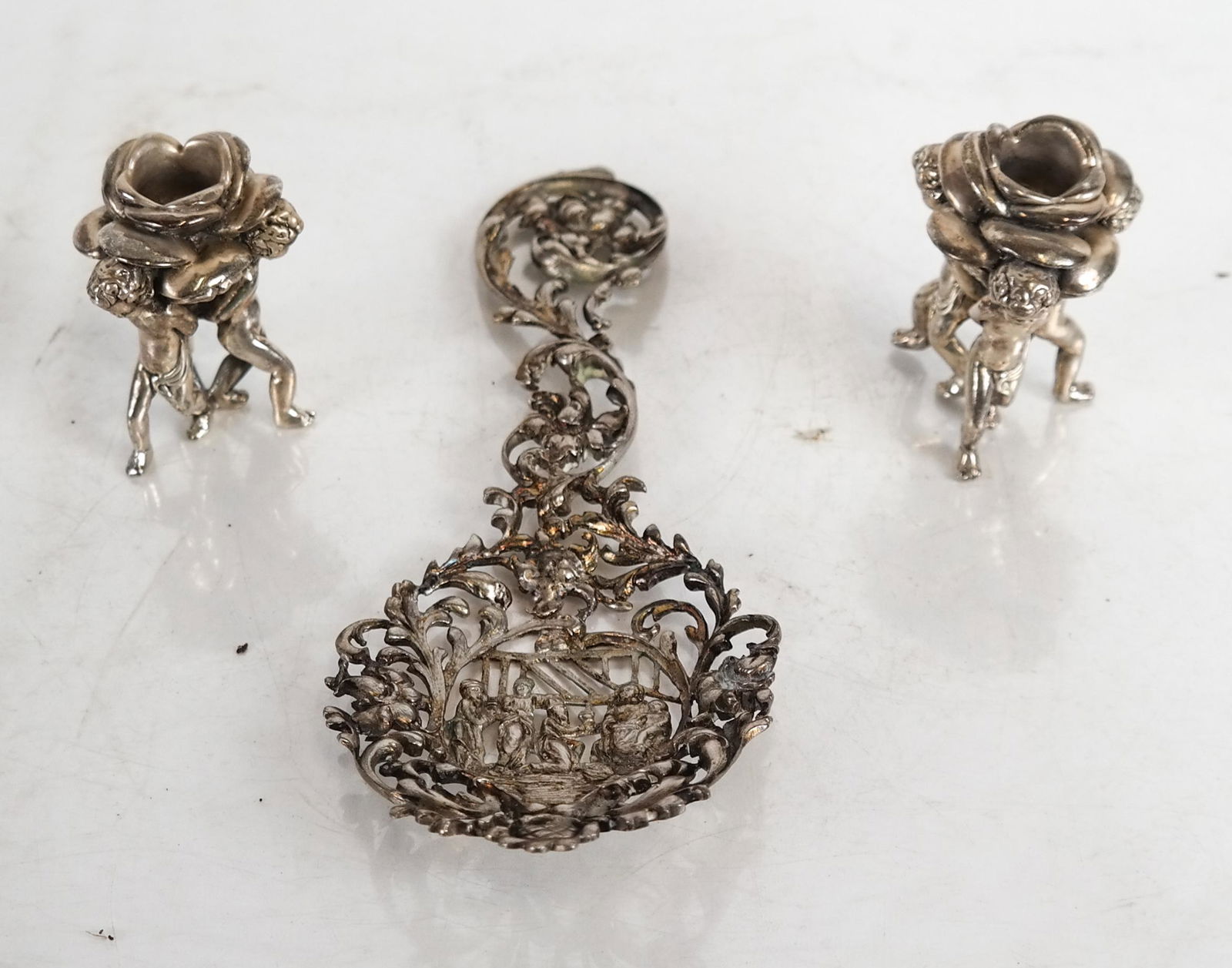 Silver Spoon & Two Candle Holders (1 of 6)
