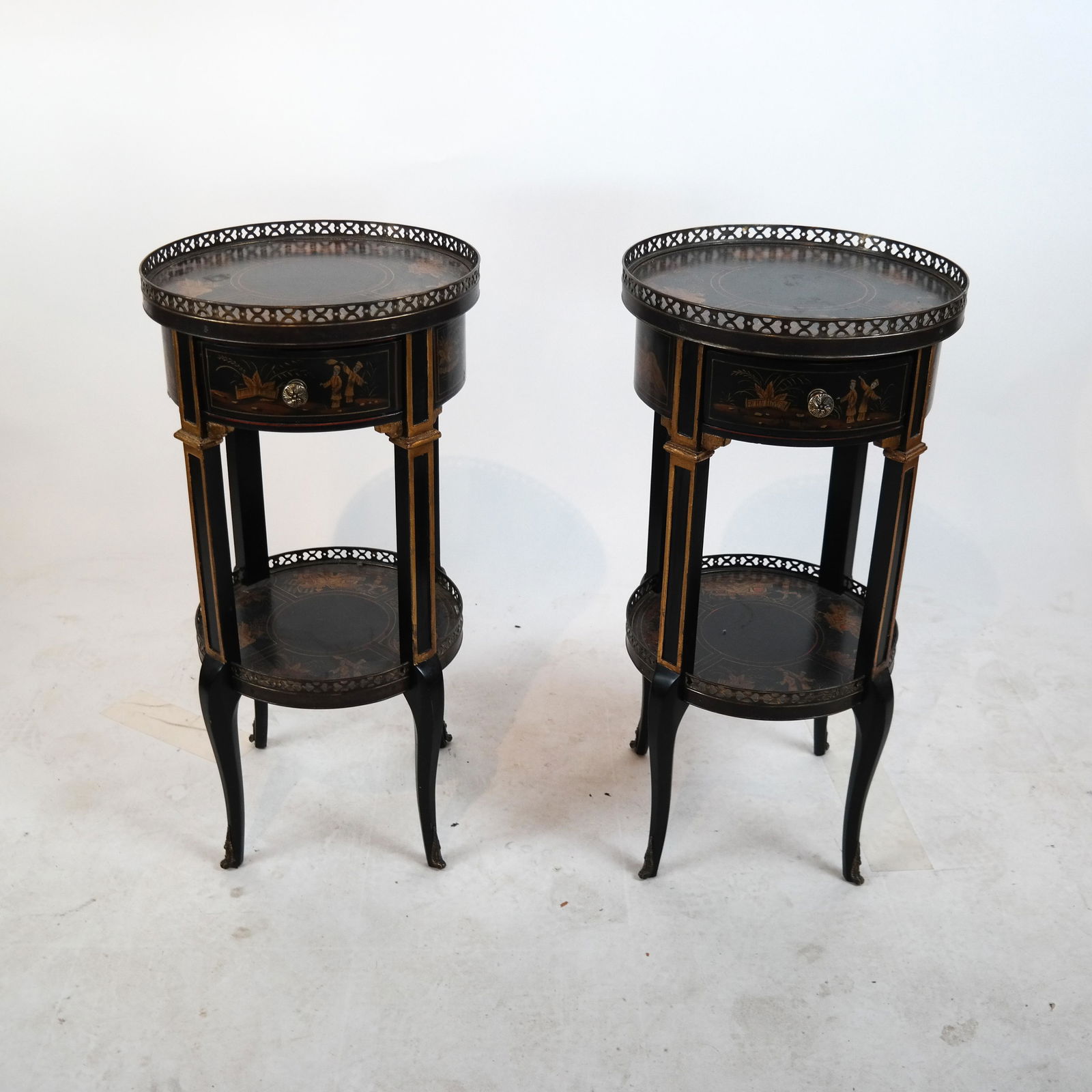 Pair of Chinoiserie Bouillotte Tables (1 of 7)