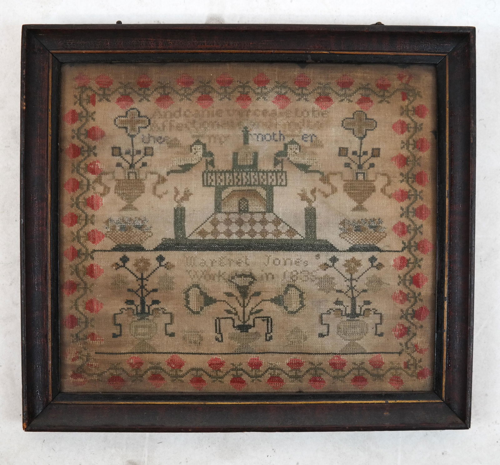 Antique American Needlepoint Sampler (1 of 4)