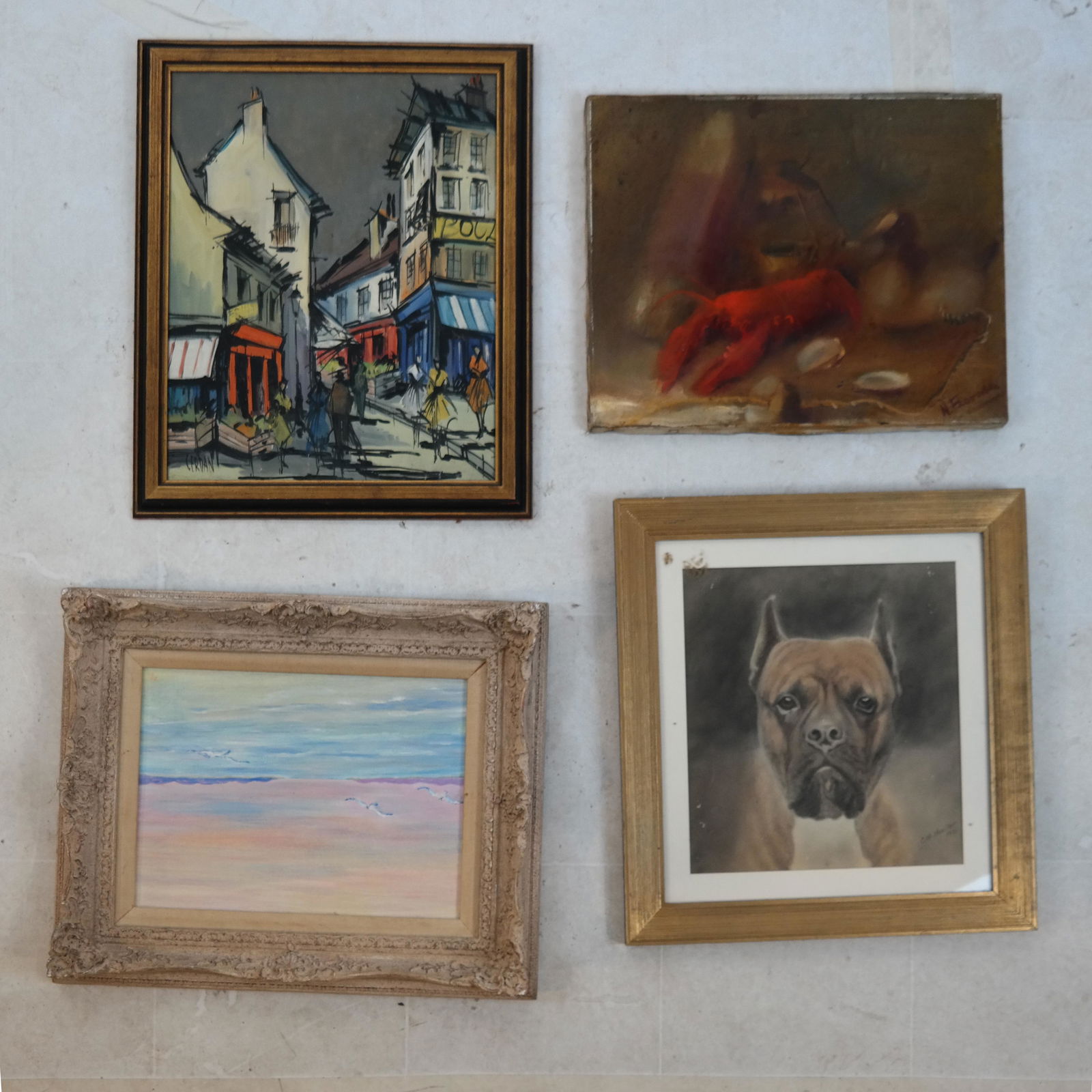 4 Art Works: Ocean, City, Still Life, Dog (1 of 10)