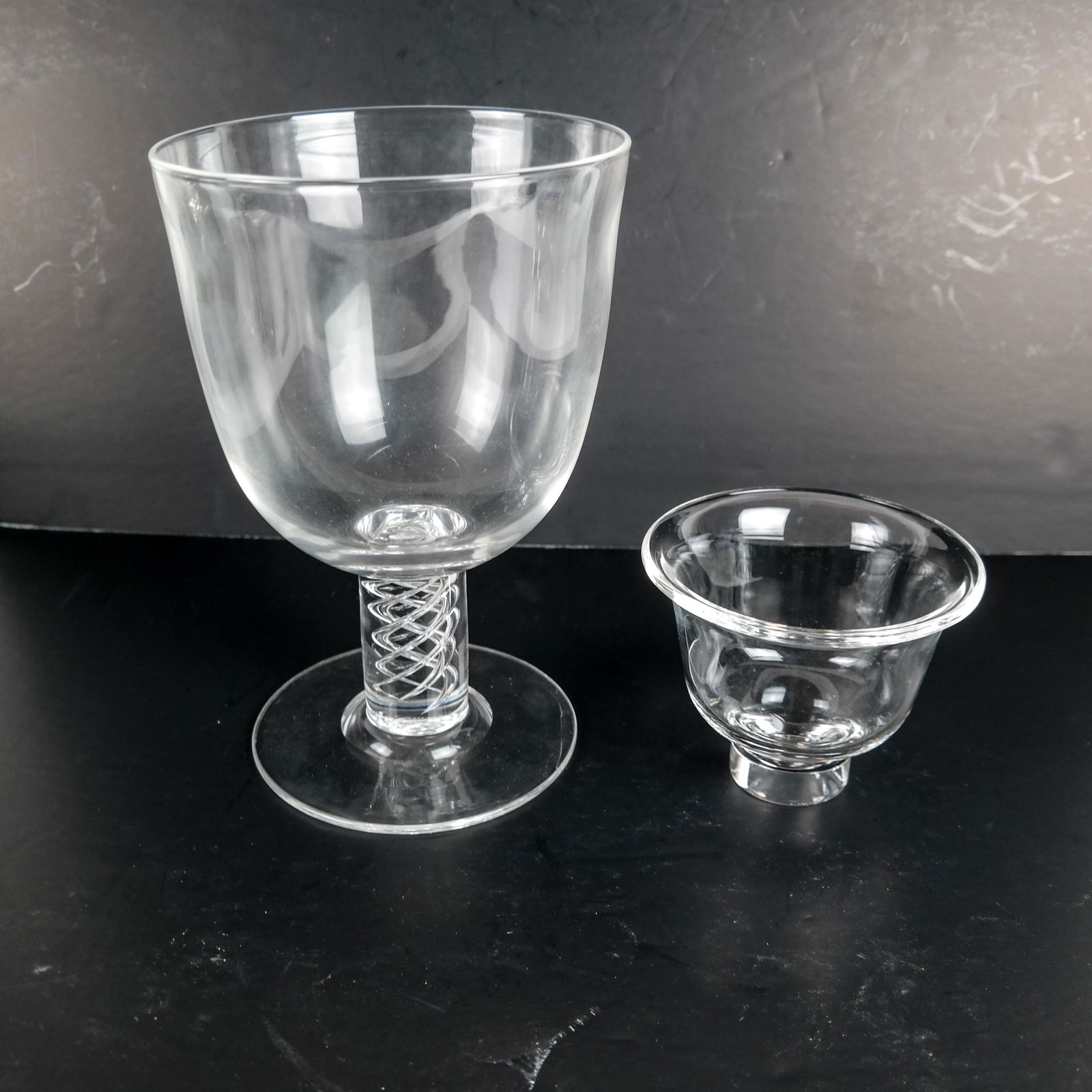 Signed Steuben Goblet & Bowl (1 of 4)