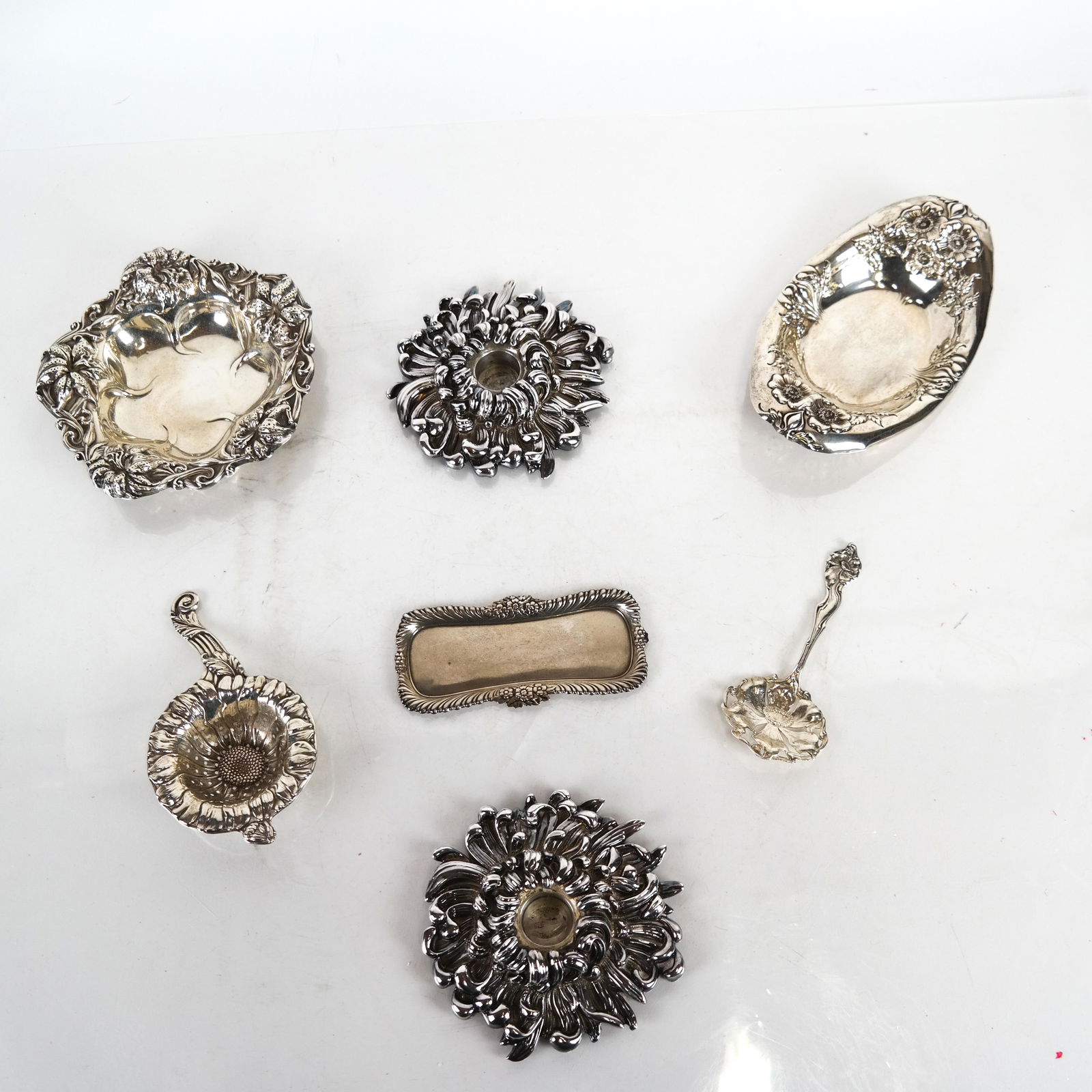 7 Sterling Silver Items, Incl. Candle Holders (1 of 7)