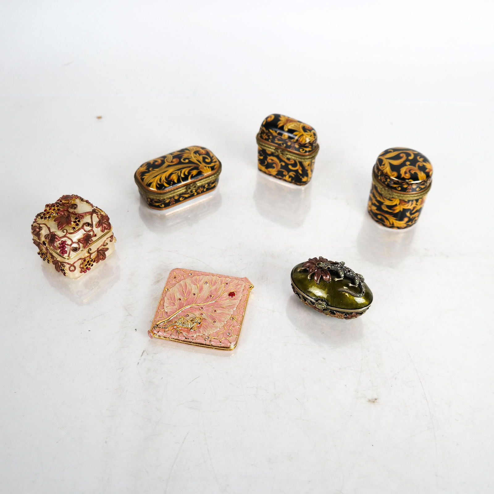 Six Hinged Enameled Pill Boxes (1 of 9)