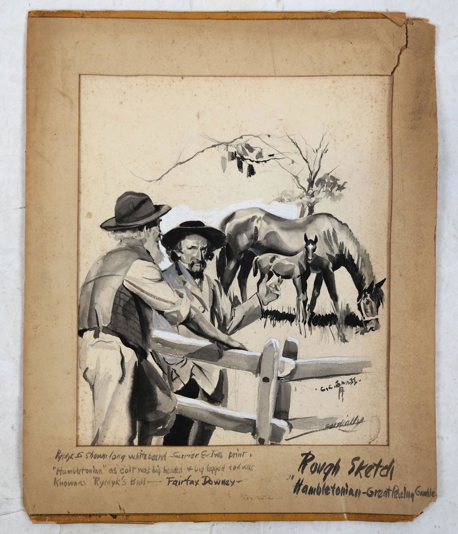 C.C. BEALL: "Hambletonian" - Ink & W/C (1 of 5)