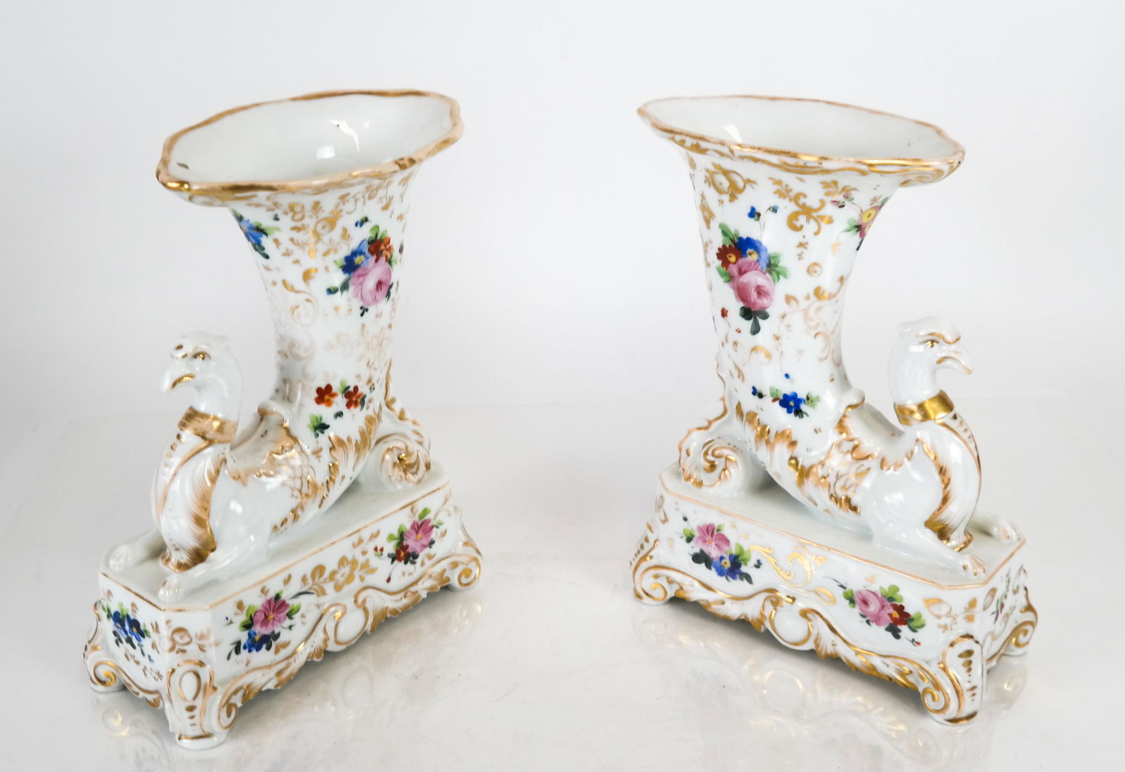 Pair of Figural Porcelain Griffon Vases (1 of 7)