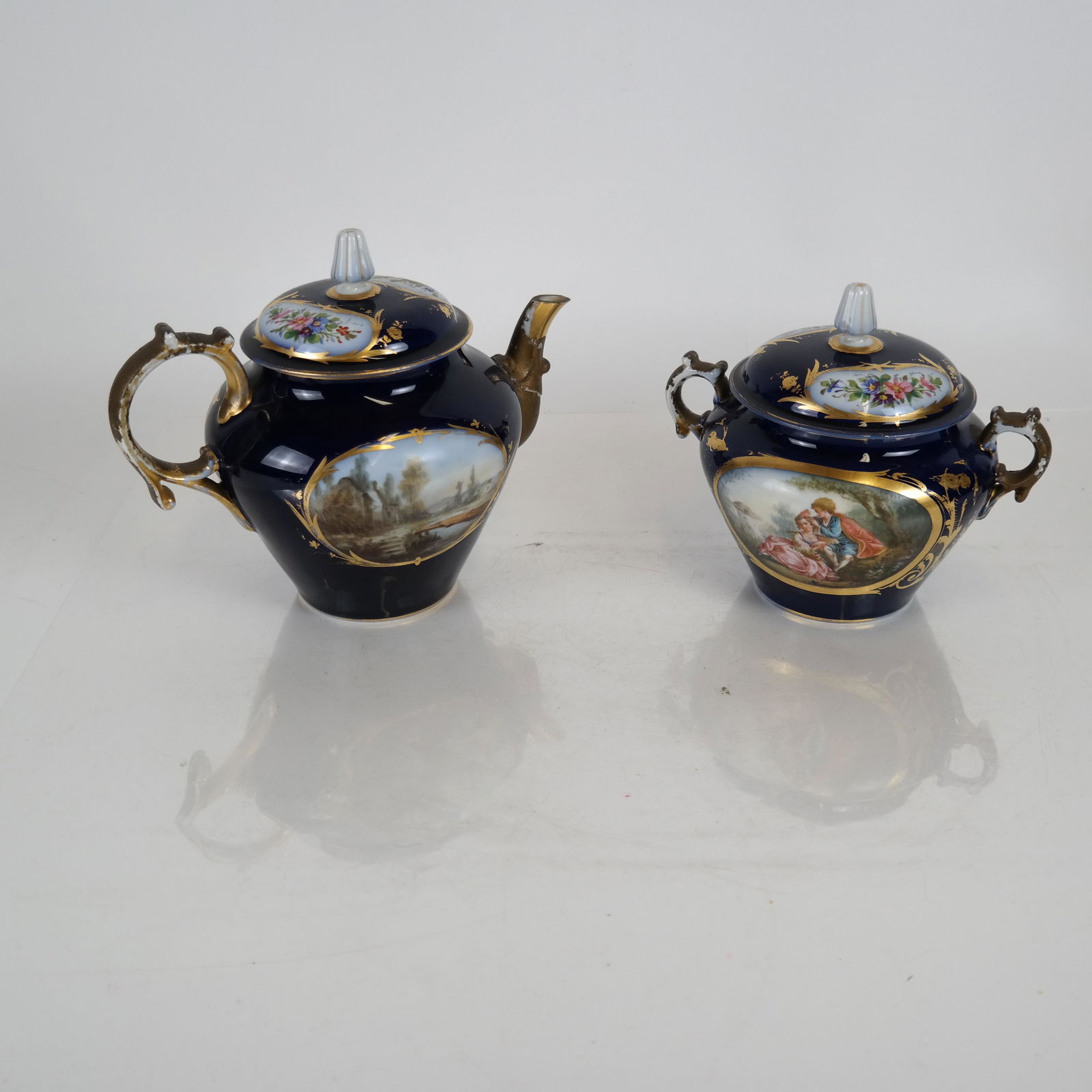 Sevres Porcelain Teapot and Creamer (1 of 10)
