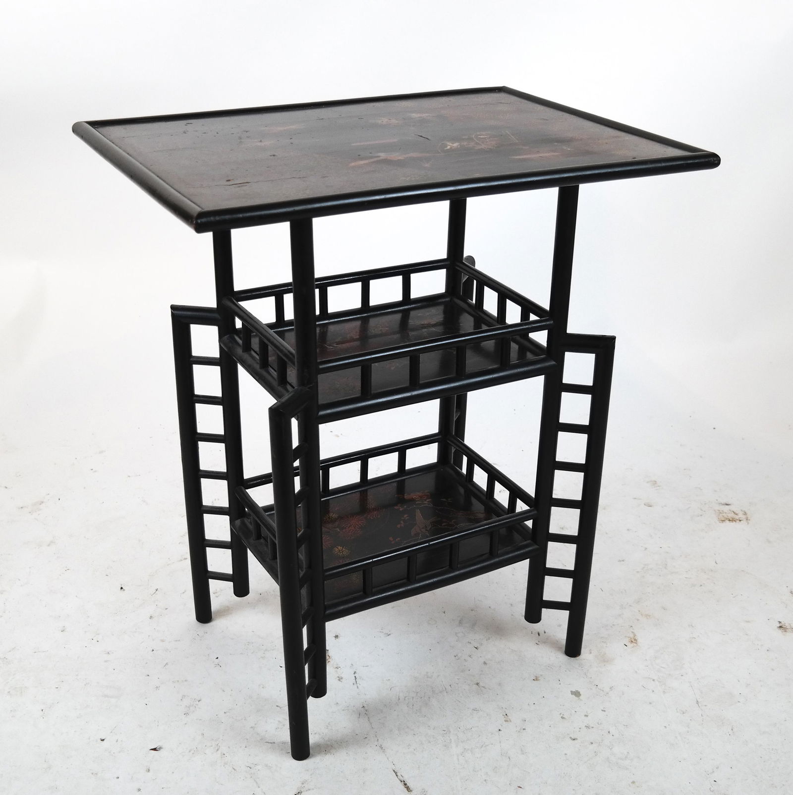 Antique Japanese Decorated Three-Tier Table (1 of 6)