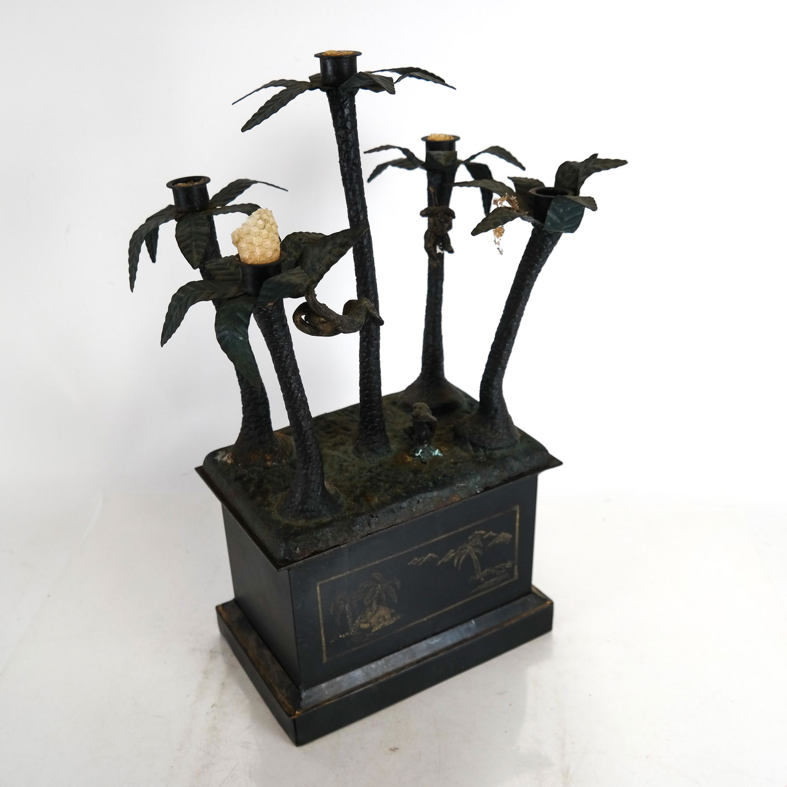 Tole Metal Palm Tree Candlestick (1 of 6)