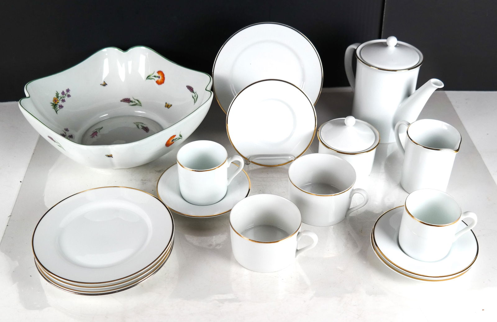 Tiffany Porcelain Coffee Set & Limoges Bowl (1 of 10)