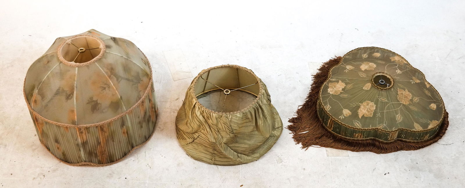 Three Antique Fabric Lampshades (1 of 8)