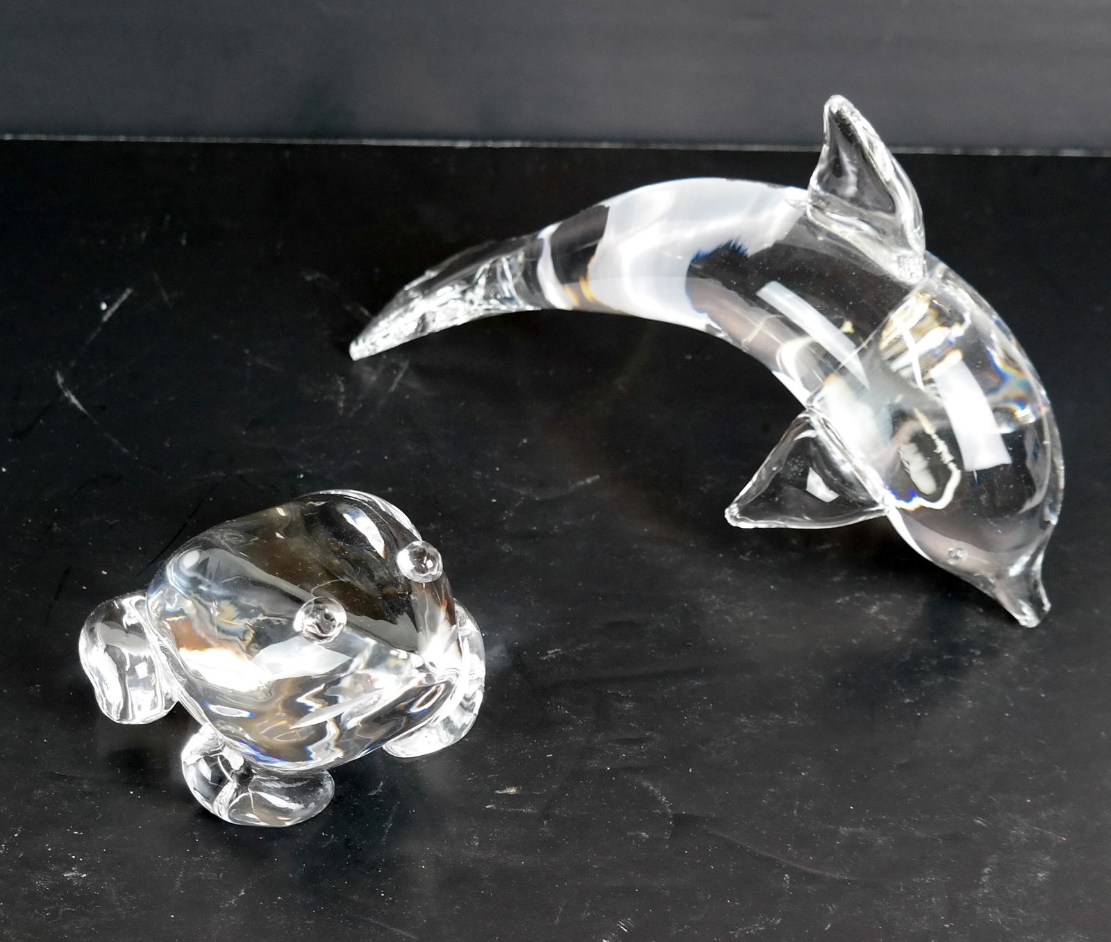 Steuben Crystal Dolphin & Frog (1 of 5)