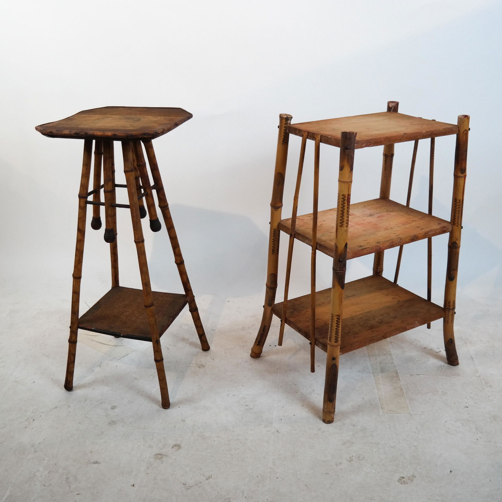 Two Antique Bamboo Tables (1 of 6)
