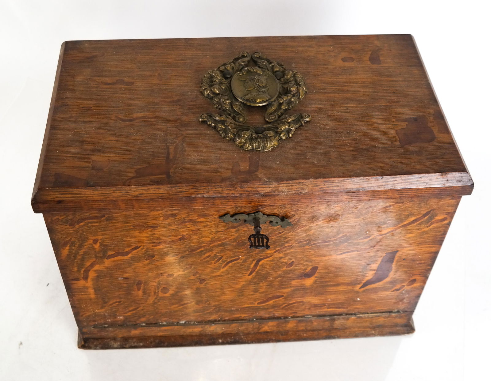 Antique English Oak Letter Box (1 of 7)