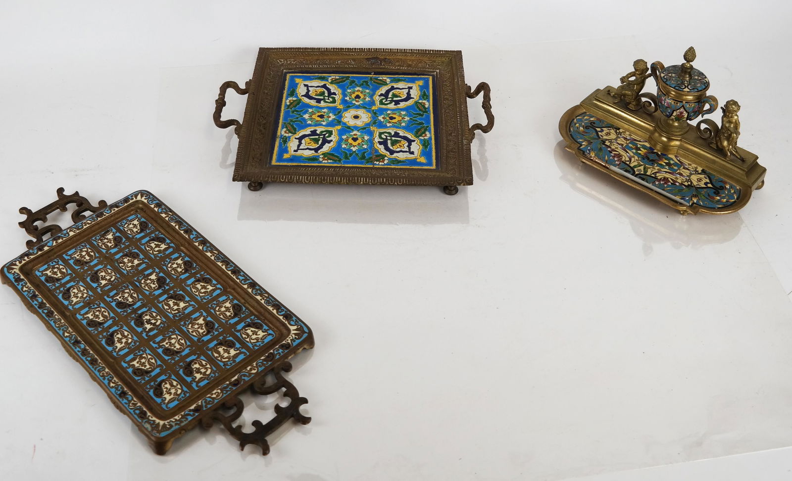 Three-Piece Desk Set and Enamel Tray (1 of 11)