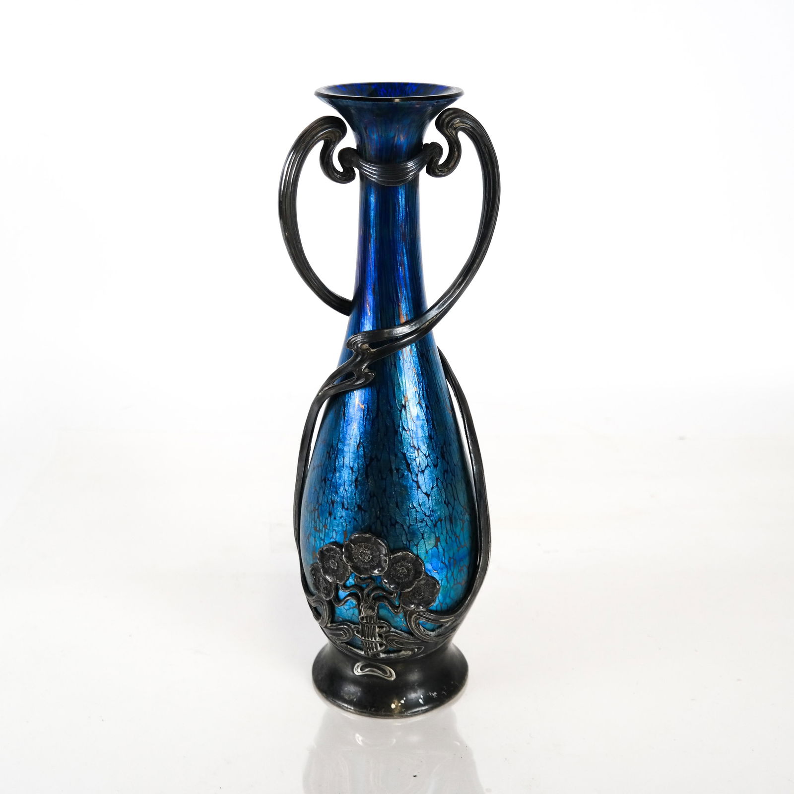 Loetz-Style Silver Overlay Art Glass Vase (1 of 8)