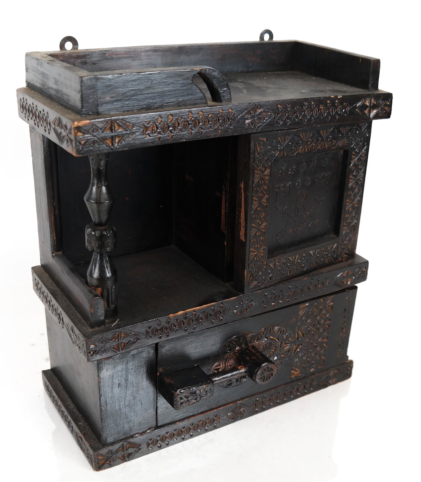 Folk Art-Style Wall Cabinet (Bracket) (1 of 6)