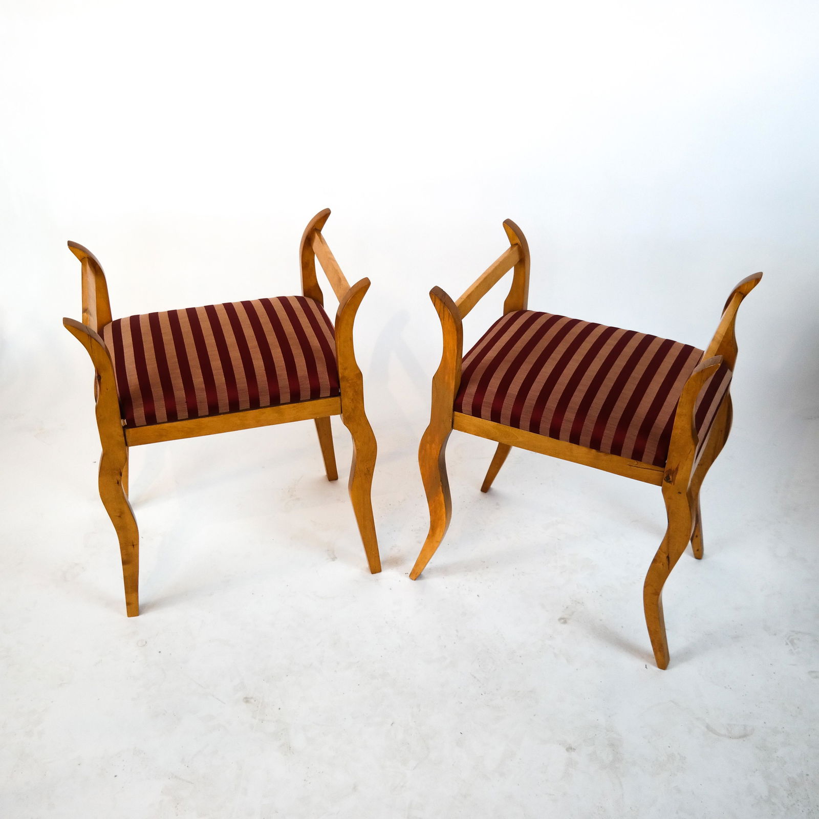 Pair Biedermeier-Style Upholstered Benches (1 of 6)