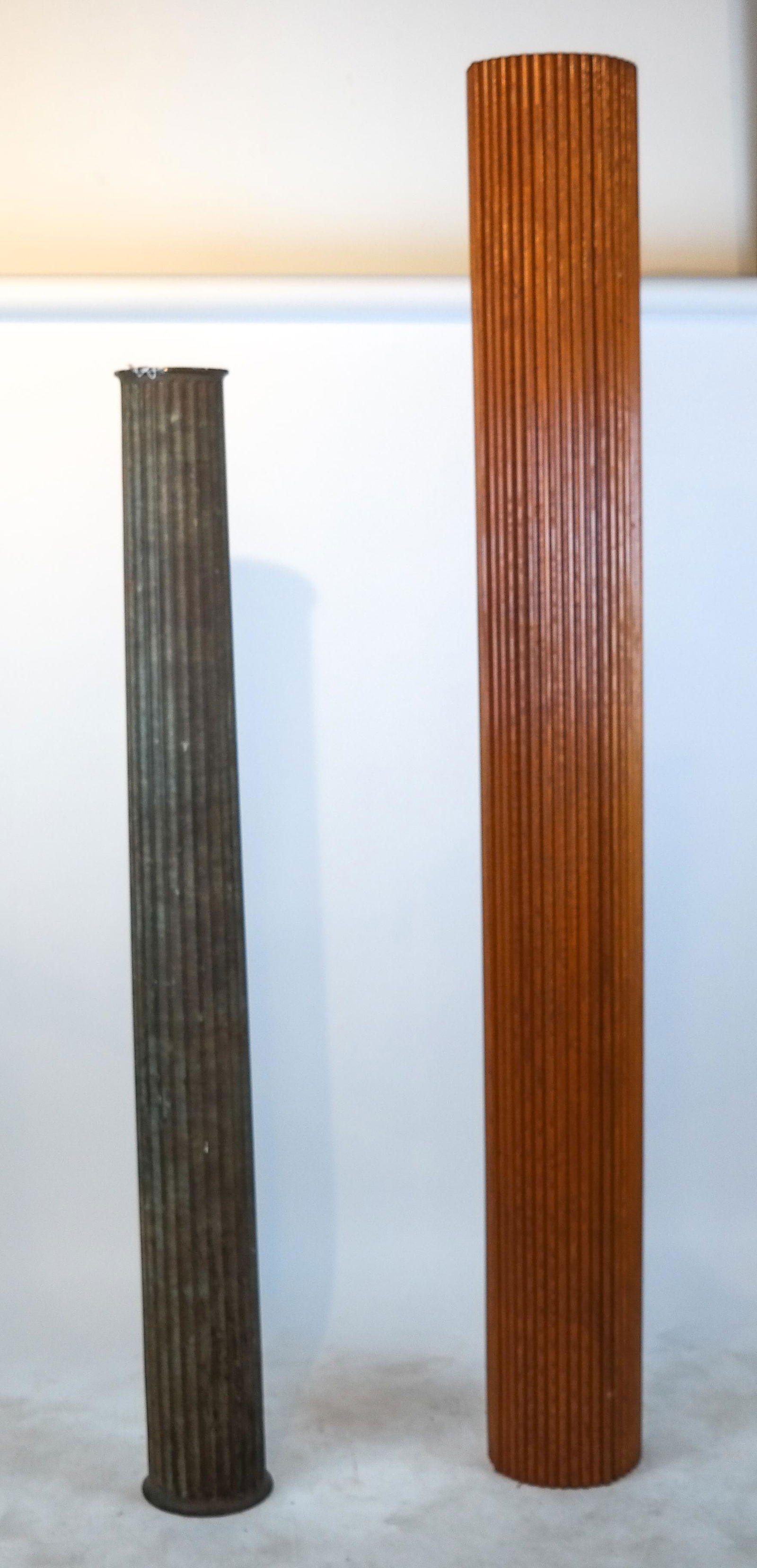 Three Reeded Columns: One Metal, Two Wood (1 of 4)