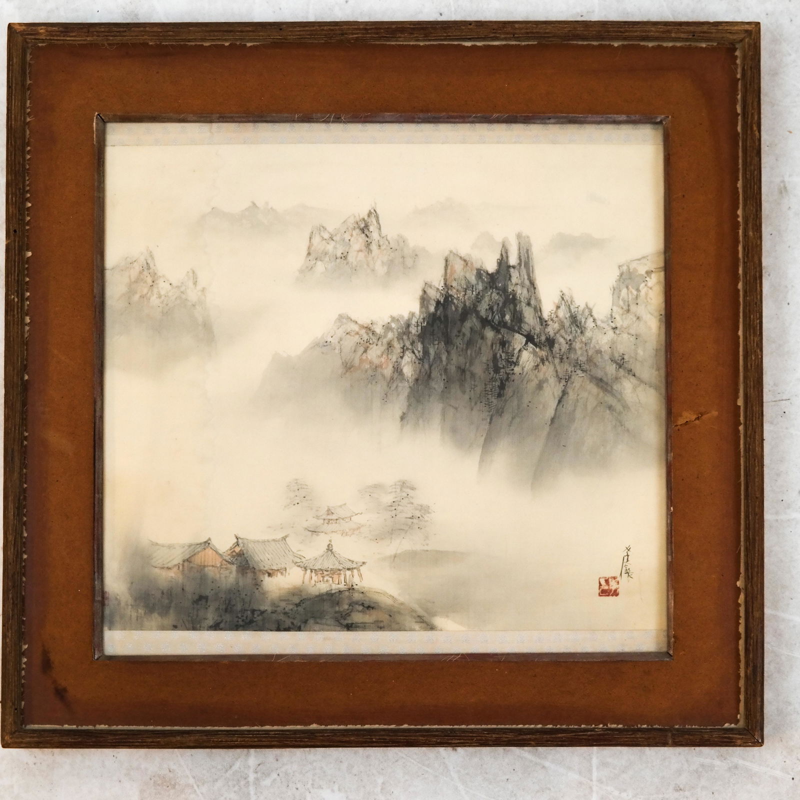 Asian-Style Print - Mountain/Village (1 of 3)