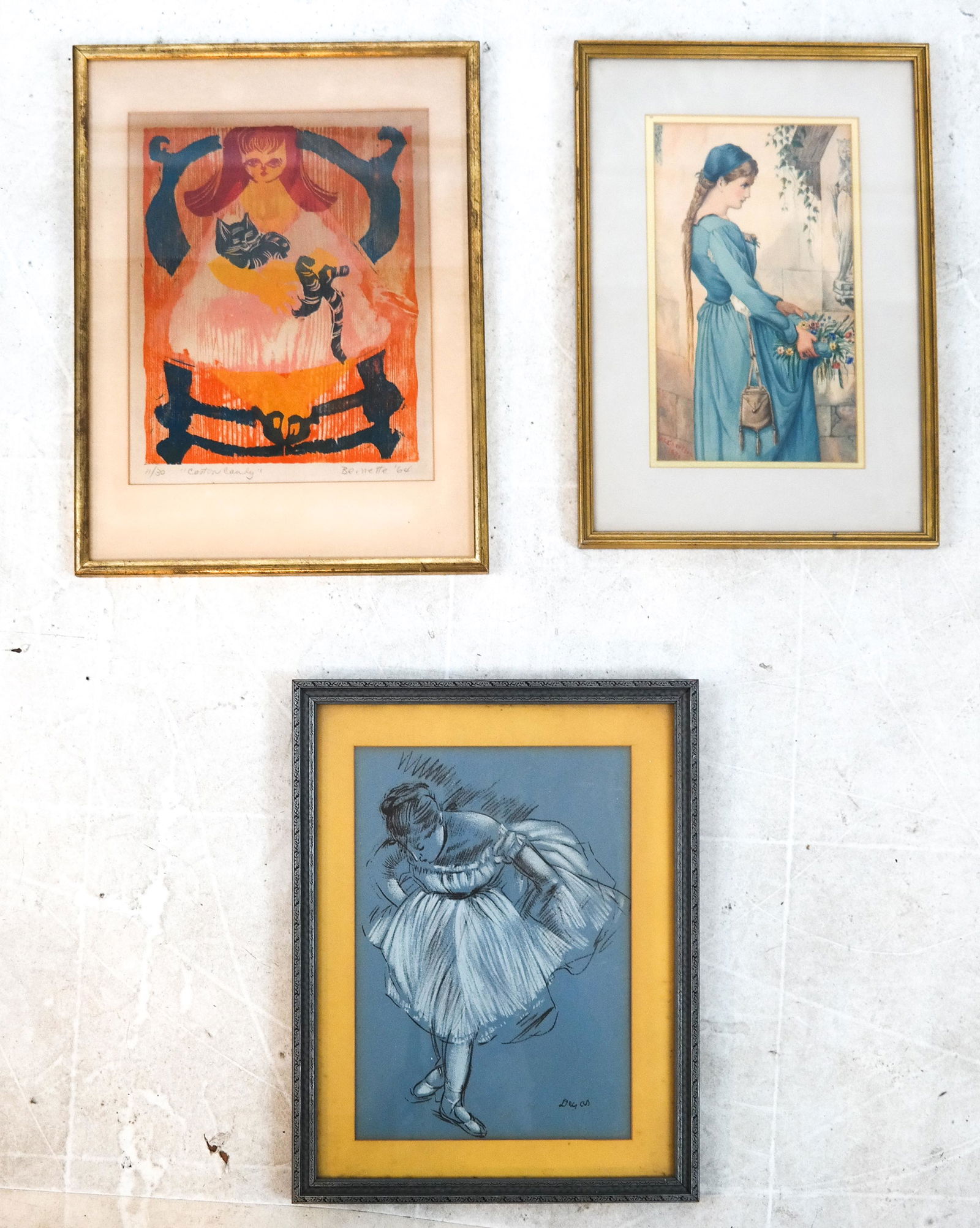 3 Prints: J. Charlton, Bernette, Degas (1 of 6)