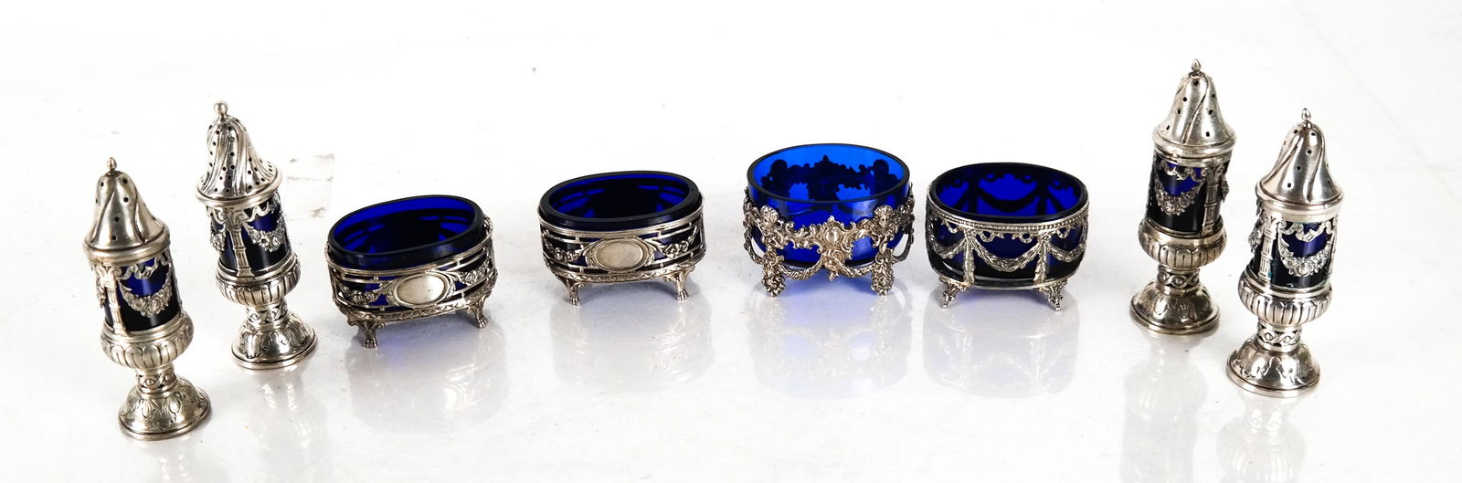 Lot of Silver Plate Open Salts and Salt Shakers (1 of 8)