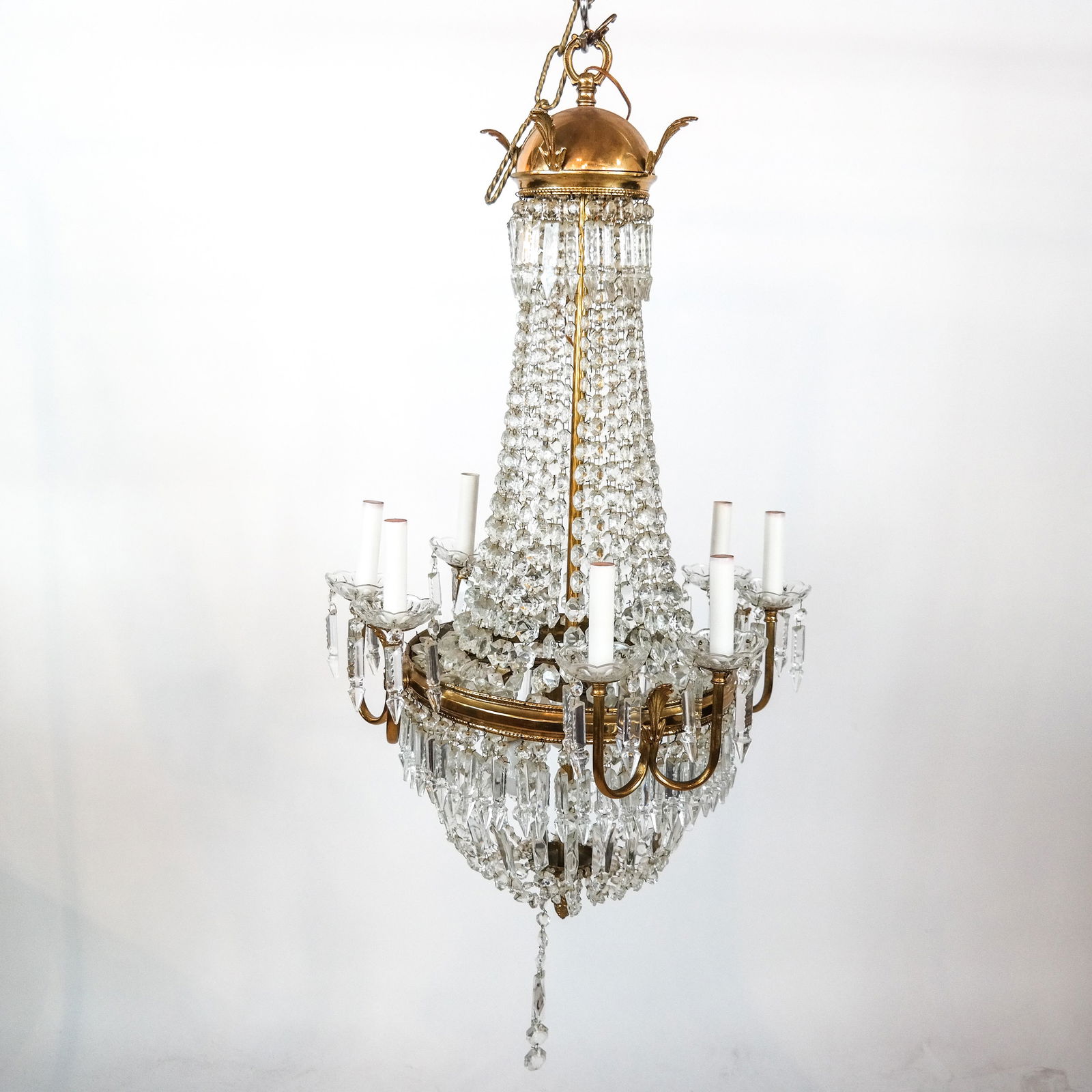 Classical Brass & Crystal Chandelier (1 of 8)